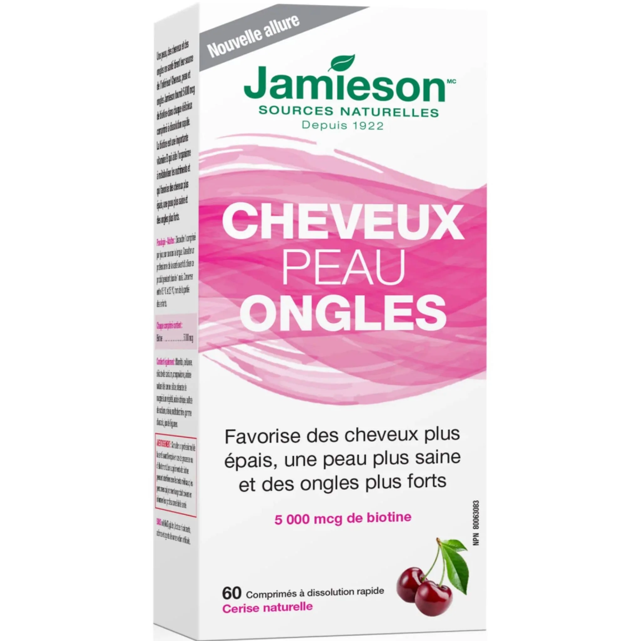 Jamieson Hair, Skin & Nails, Cherry Flavour, 60 Fast-Dissolving Tablets - Image 4