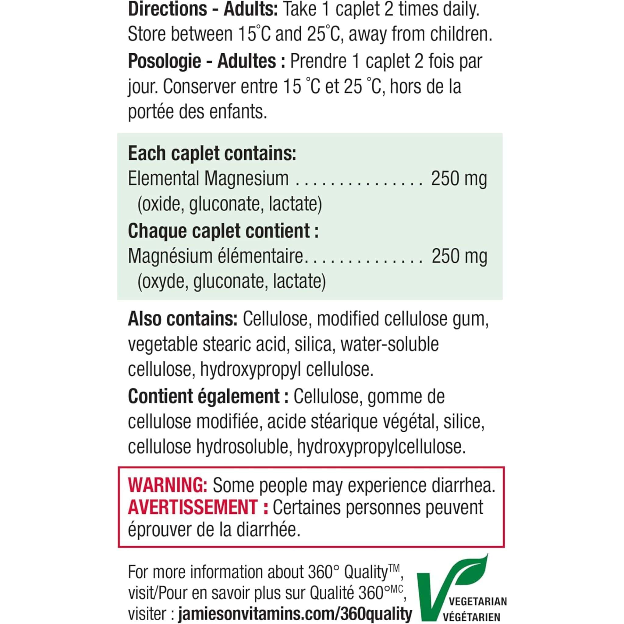 Jamieson Magnesium 250mg, 90 Caplets - Image 5