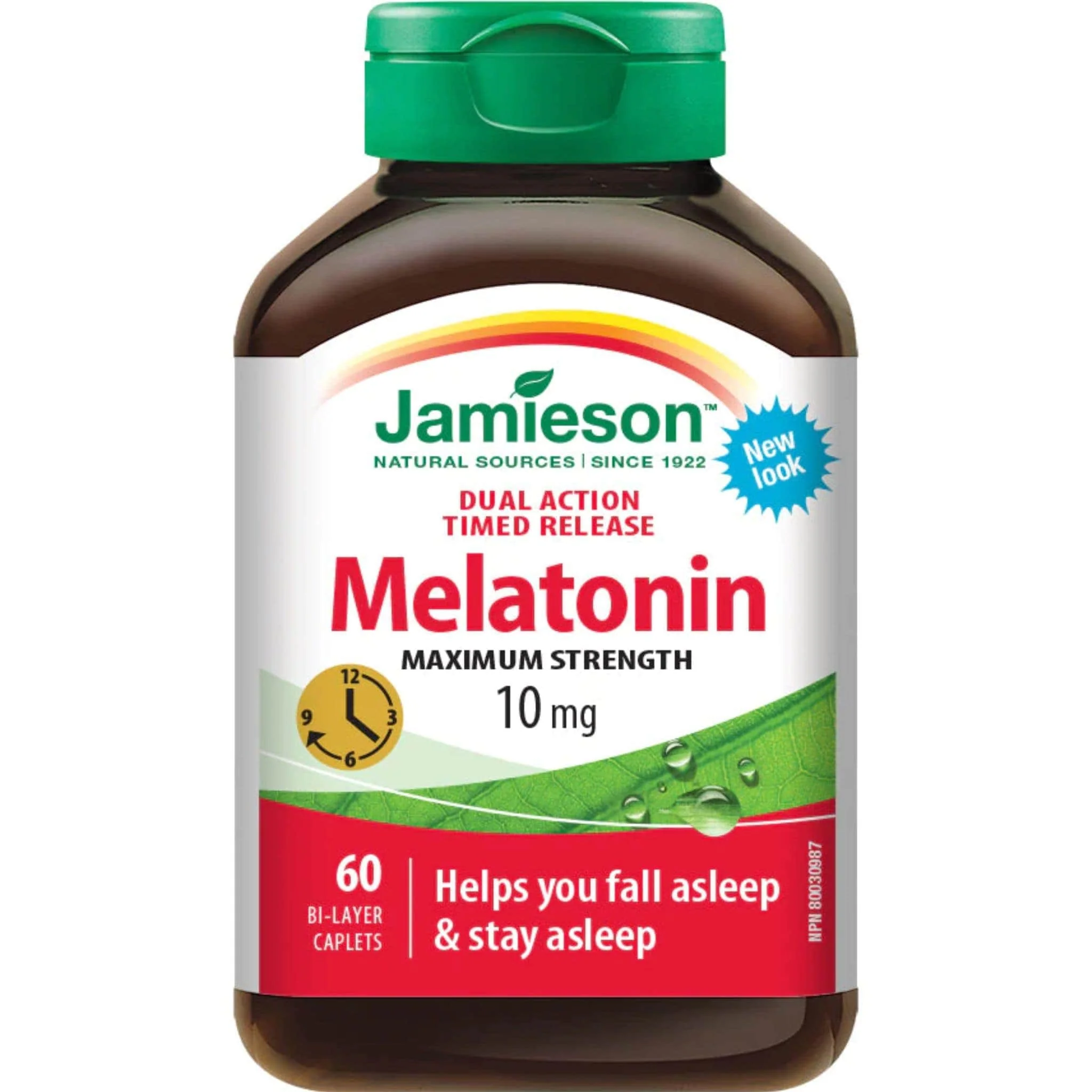 Jamieson Maximum Strength Melatonin 10mg Dual Action, 60 Timed Release Caplets