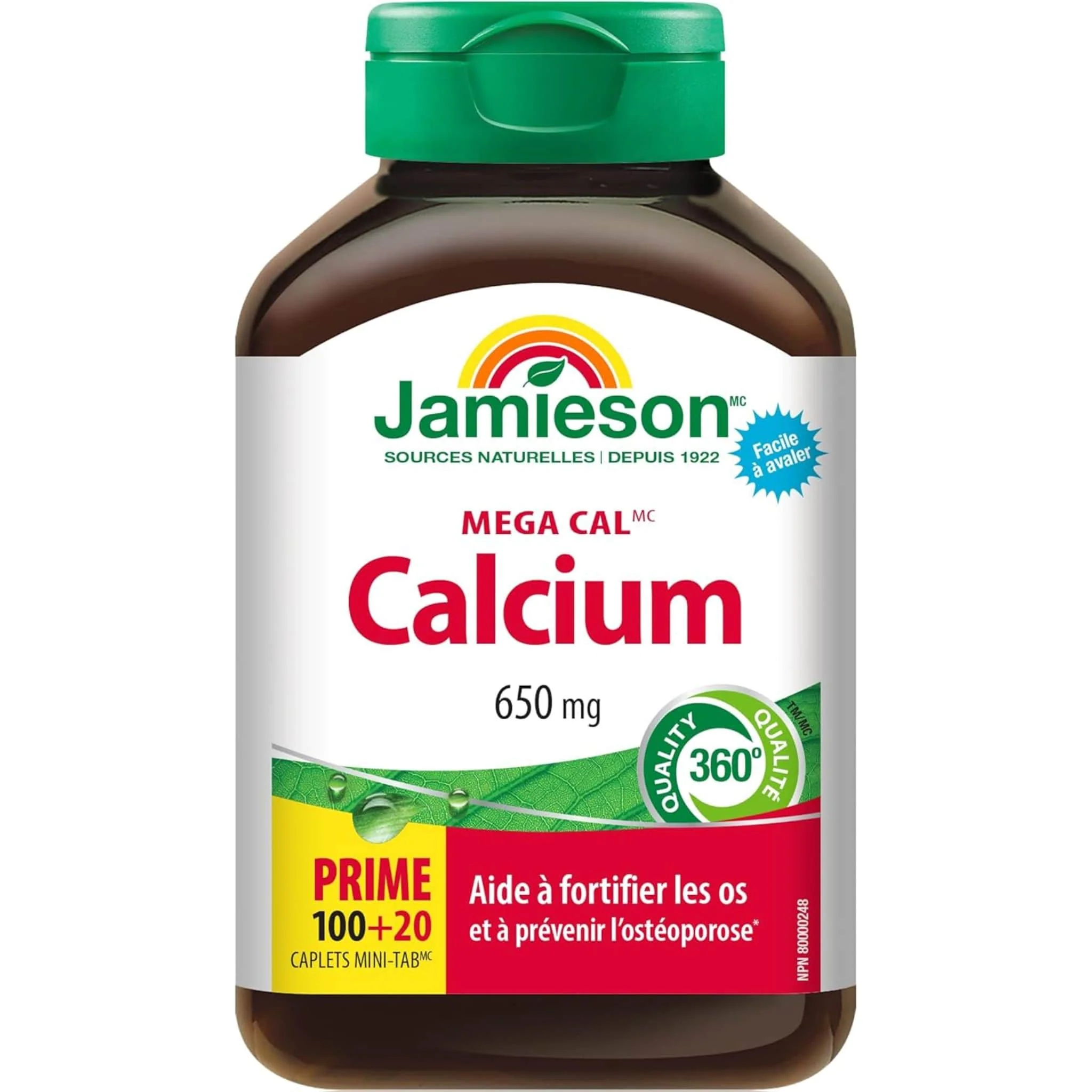 Jamieson Mega Cal Calcium 650mg, 120 Caplets - Image 2