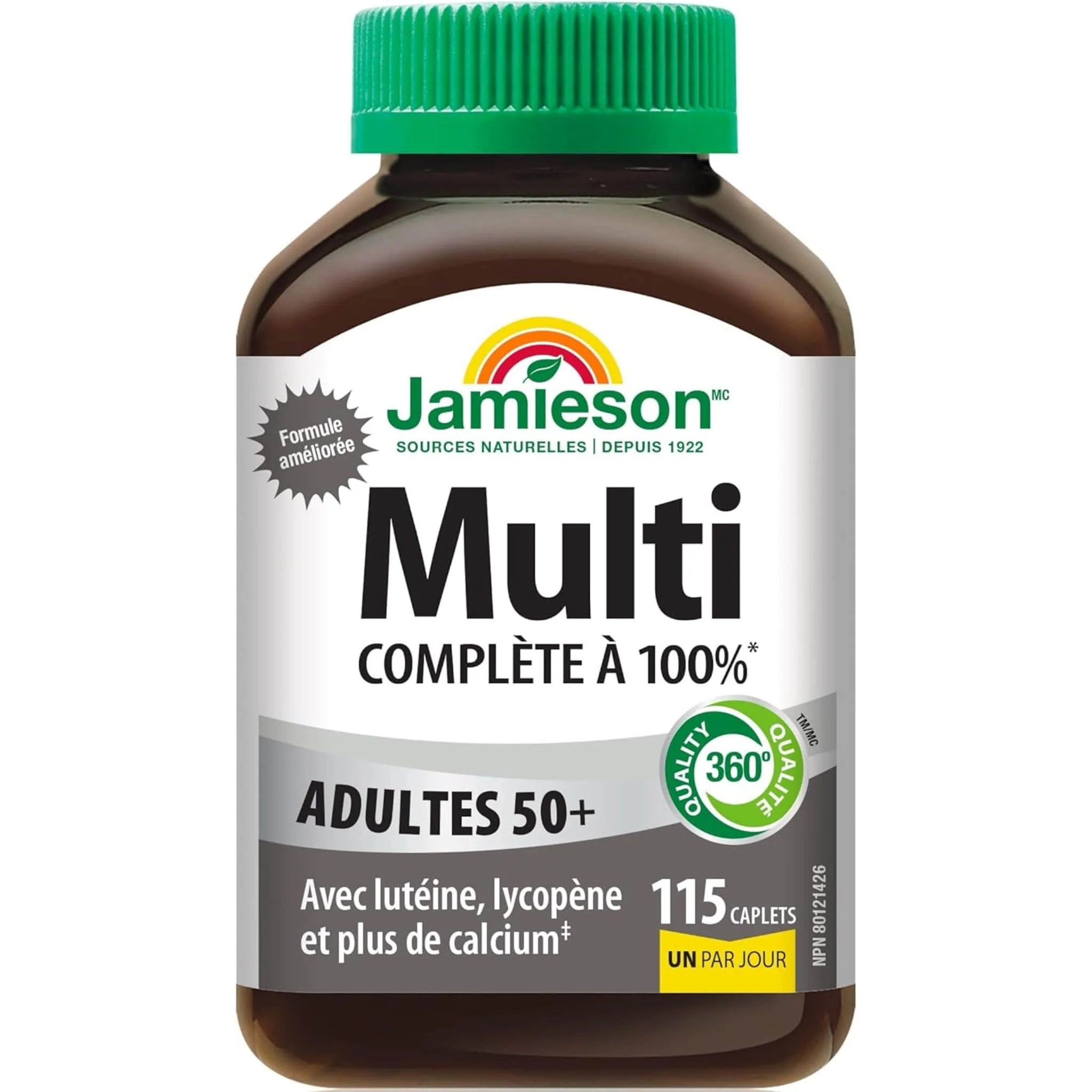 Jamieson Multi 100% Complete Multivitamin for Adults 50+, 115 Caplets - Image 2