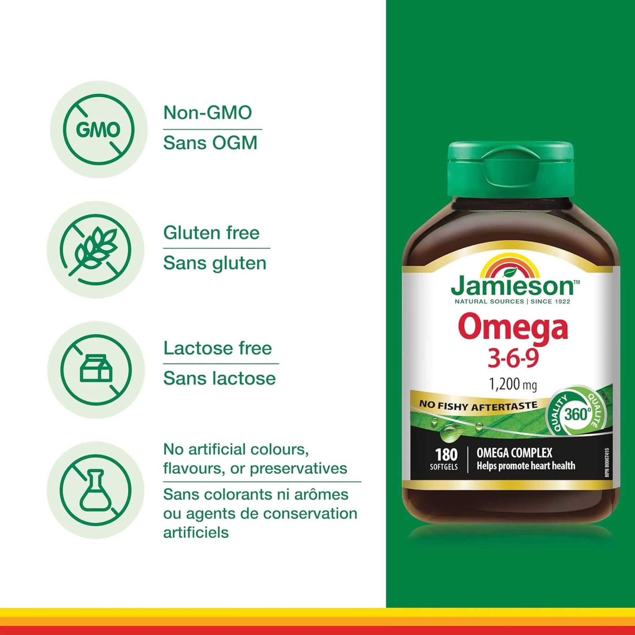 Jamieson Omega 3-6-9, 1200mg, 180 Softgels - Image 4