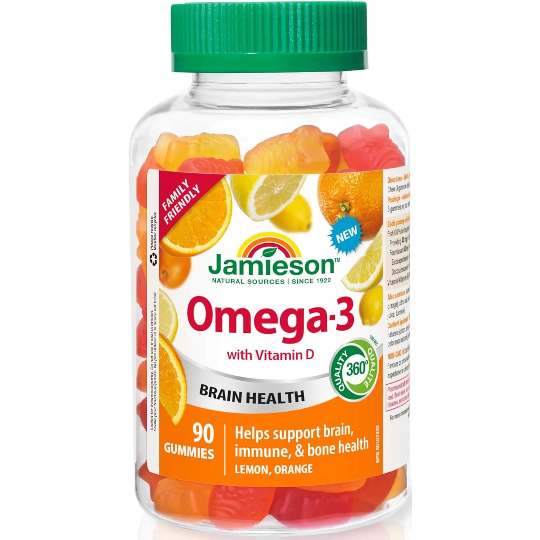 Jamieson Omega-3 Gummies, 6mg EPA, 34mg DHA, 90 Gummies