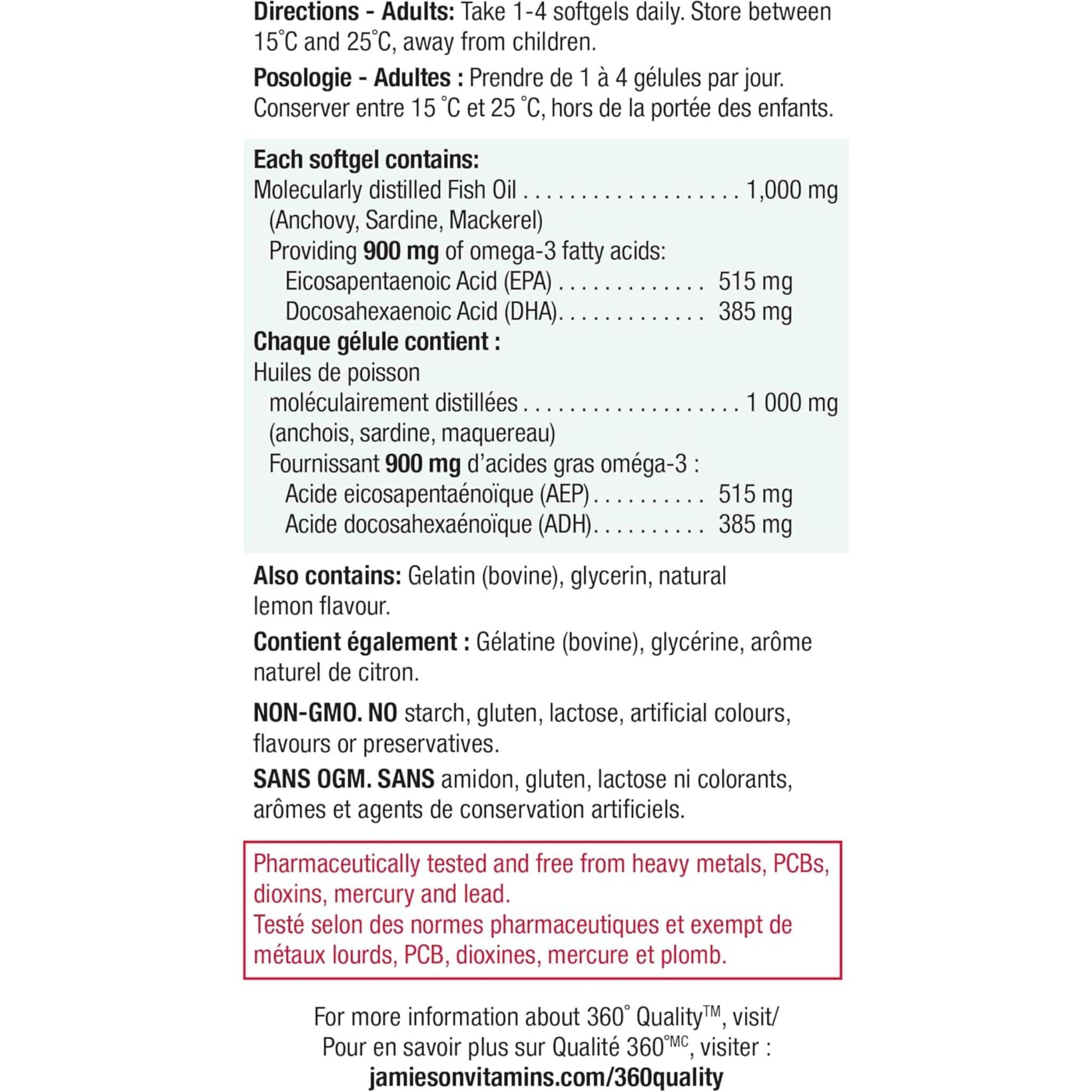 Jamieson Omega 3, Ultra Strength, 900mg, 75 Softgels - Image 5