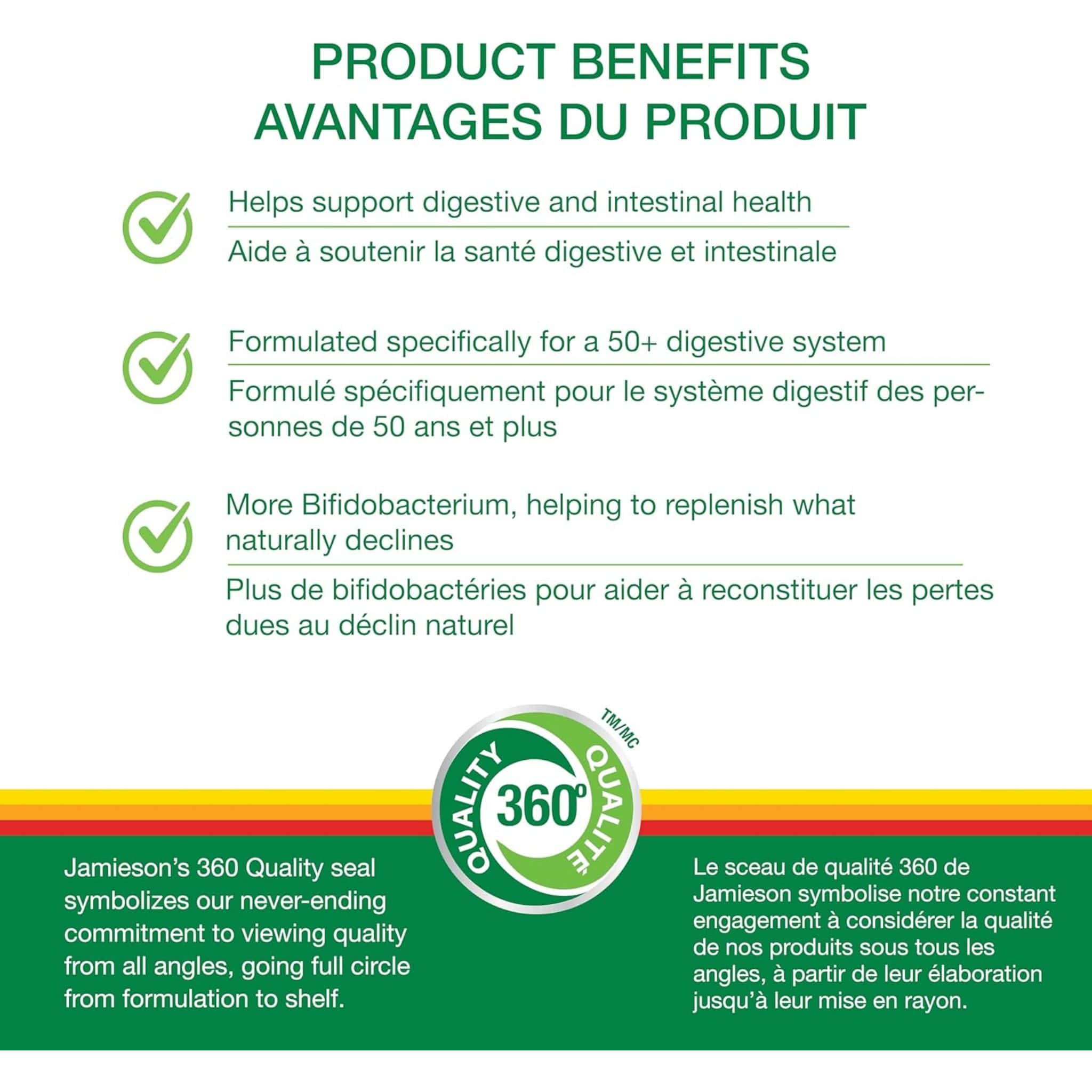 Jamieson Probiotic Adult 50+, 15 Billion, 30 Capsules - Image 3