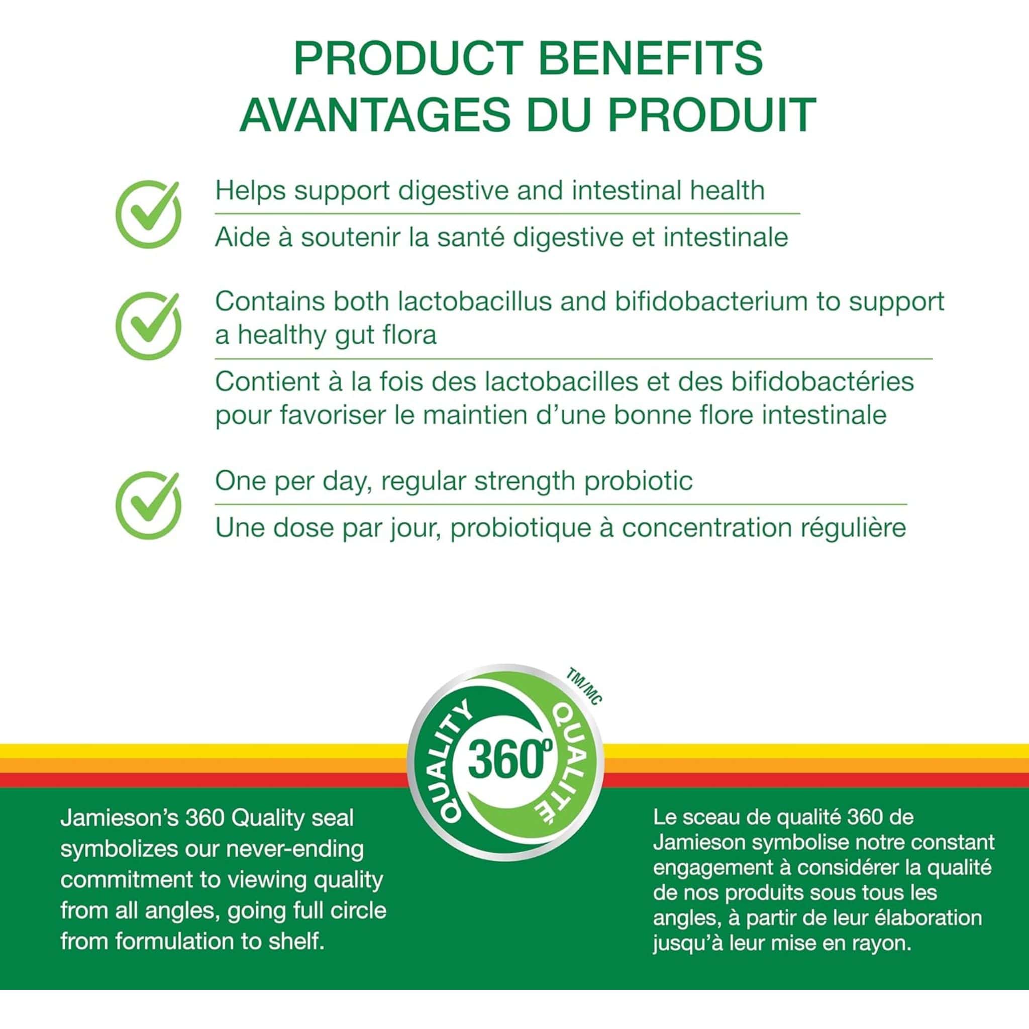 Jamieson Regular Strength Probiotic 5 Billion, 72 Capsules - Image 3