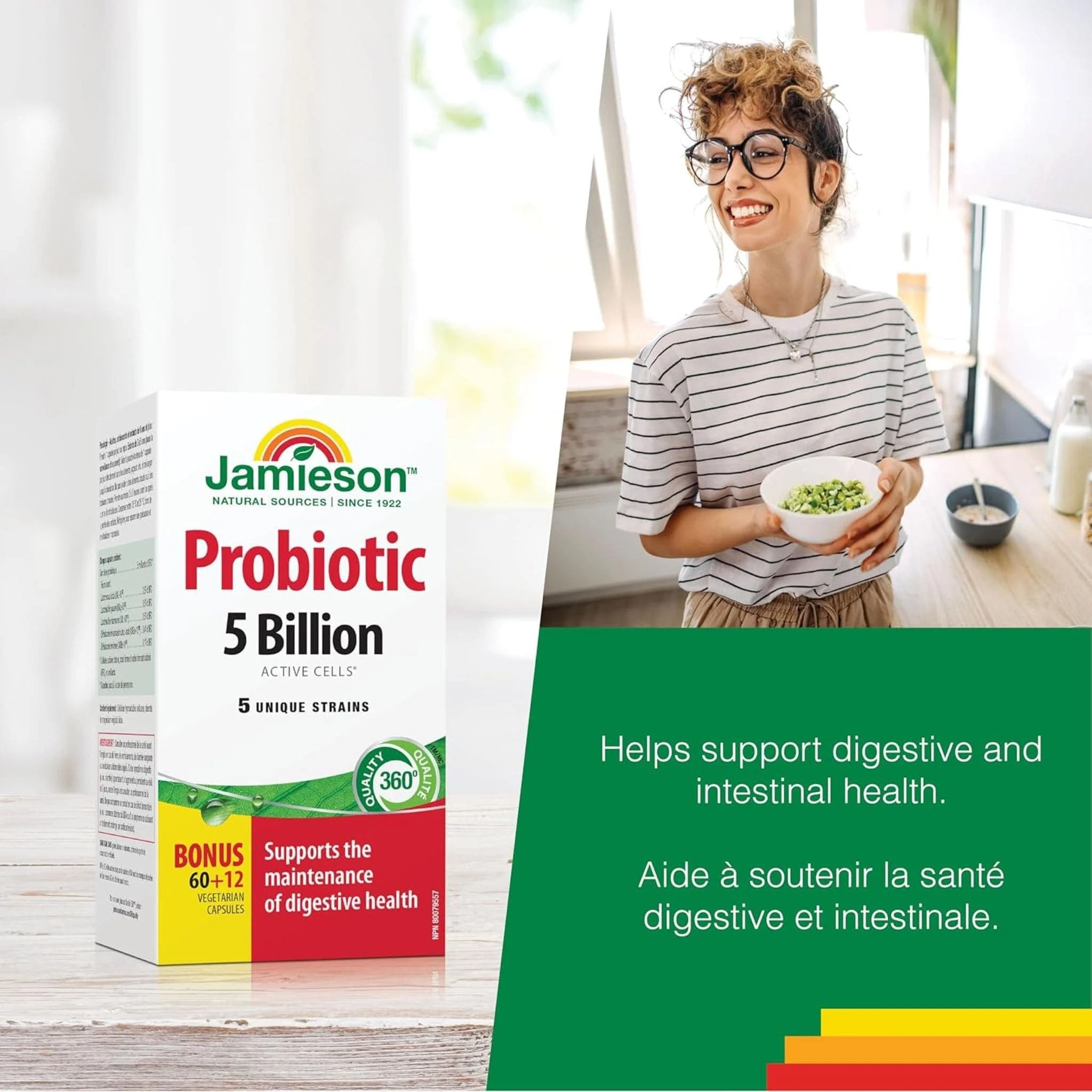 Jamieson Regular Strength Probiotic 5 Billion, 72 Capsules - Image 6
