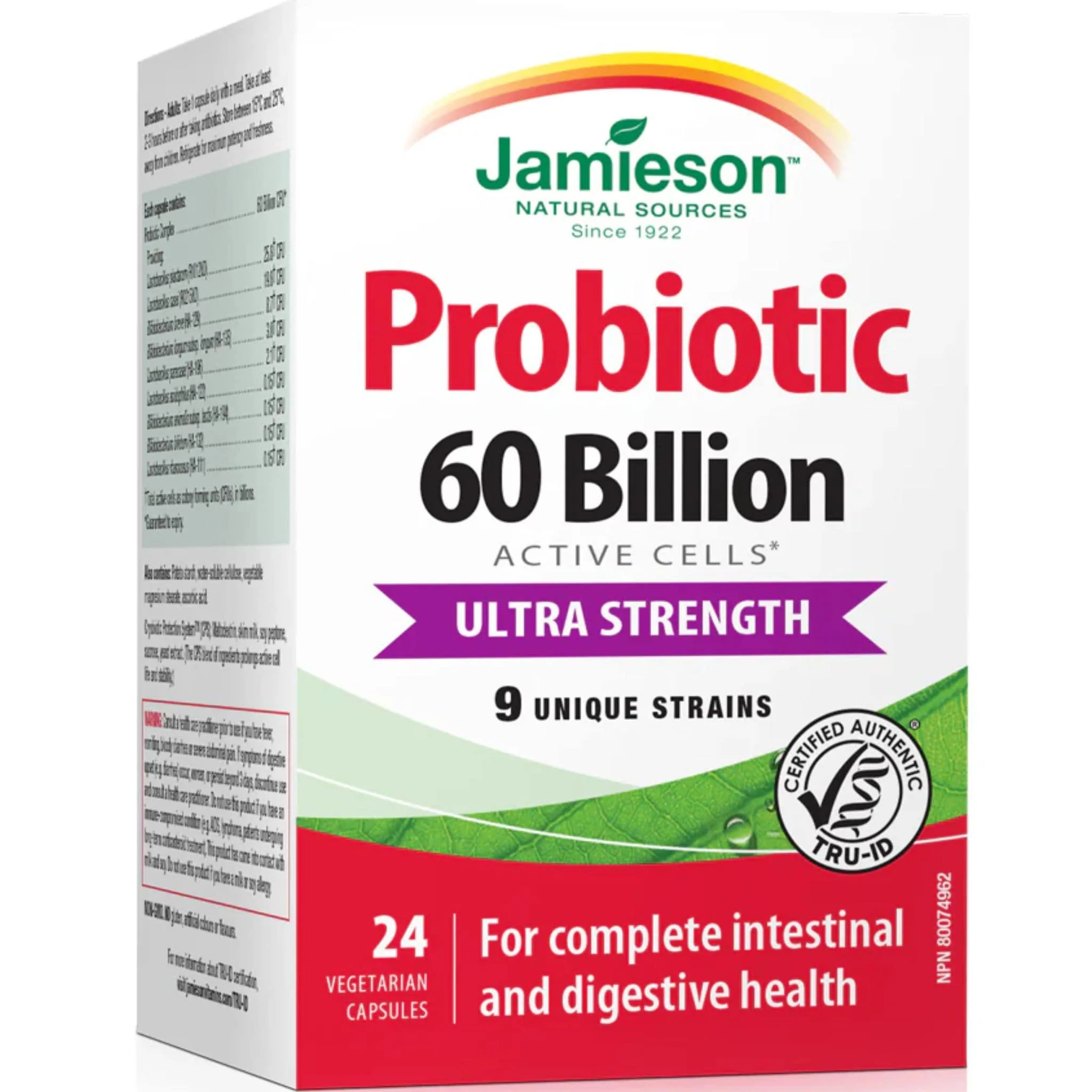 Jamieson Ultra Strength Probiotic 60 Billion, 24 Capsules