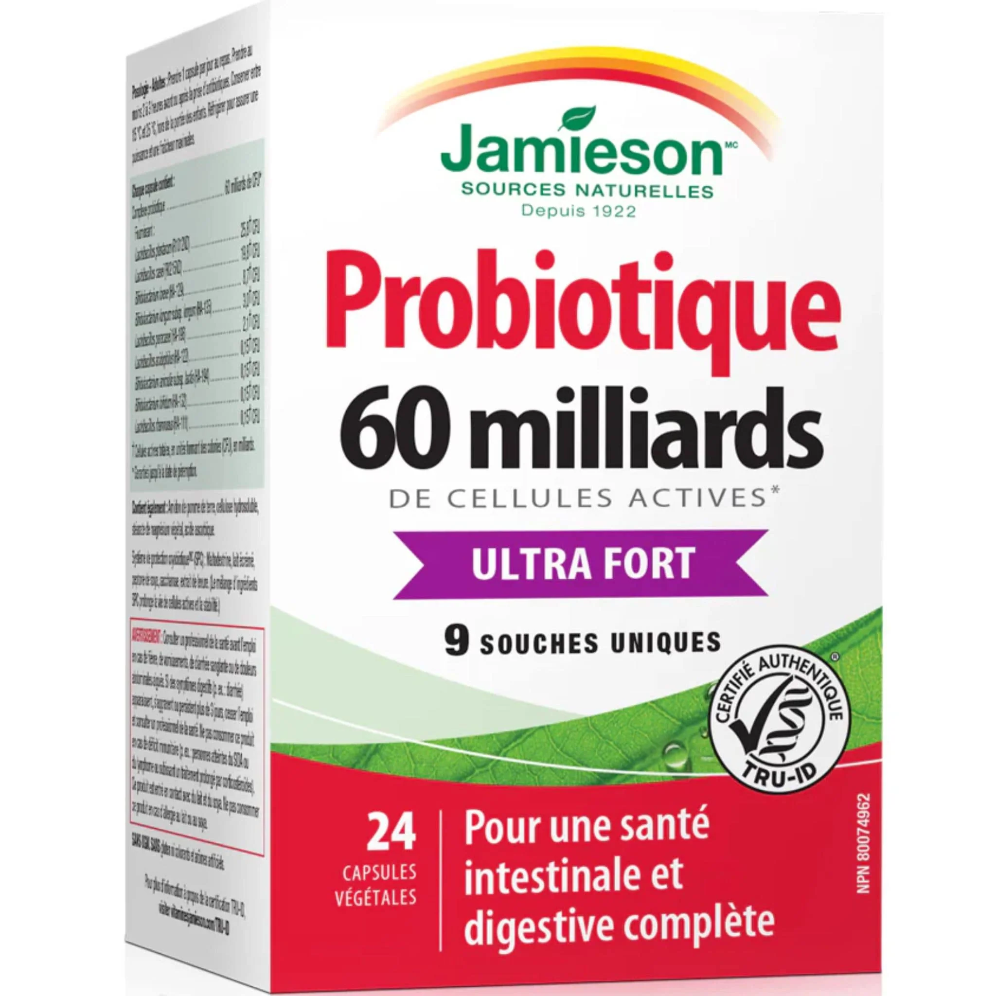 Jamieson Ultra Strength Probiotic 60 Billion, 24 Capsules - Image 2