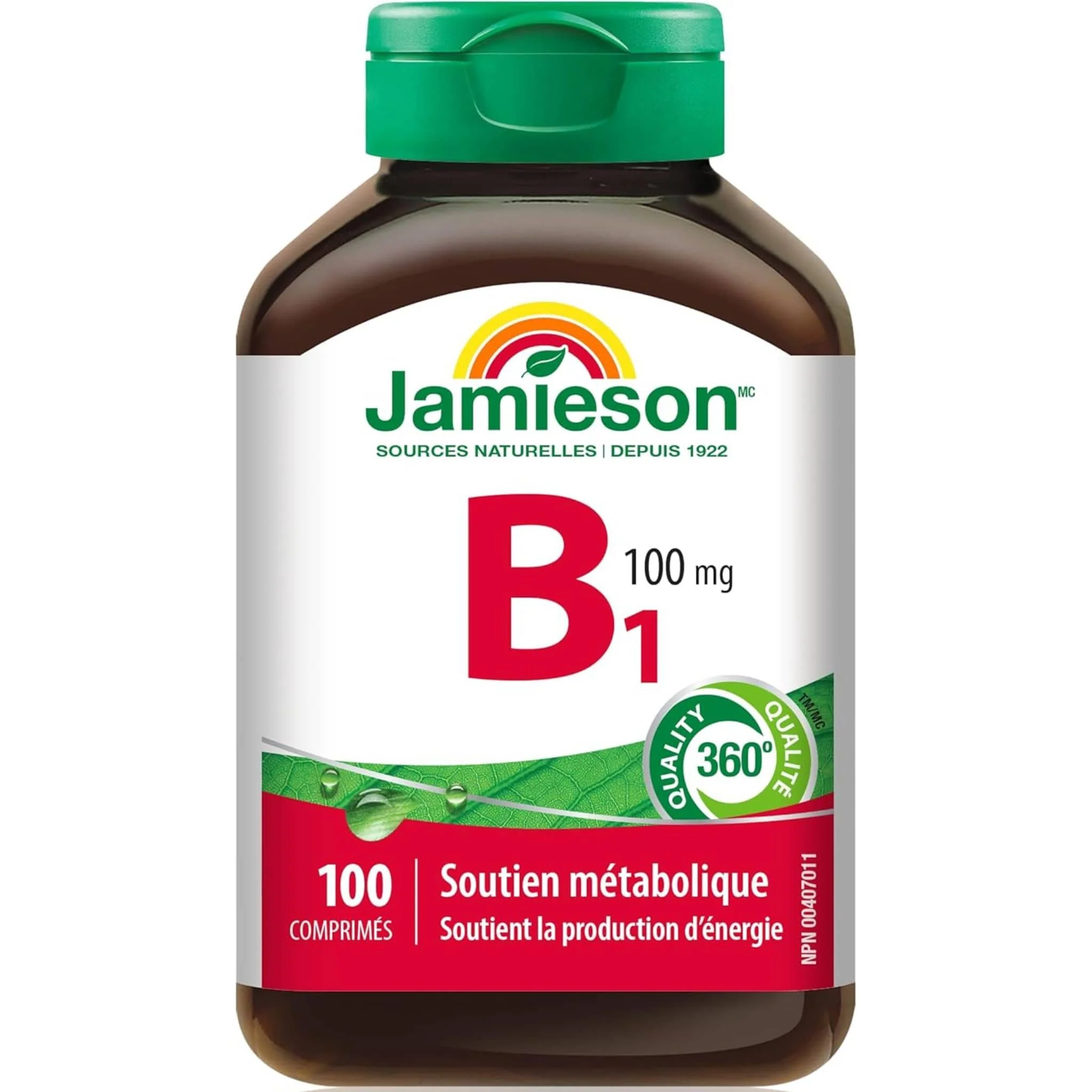 Jamieson Vitamin B1 100mg,Thiamine 100mg, 100 Tablets - Image 2