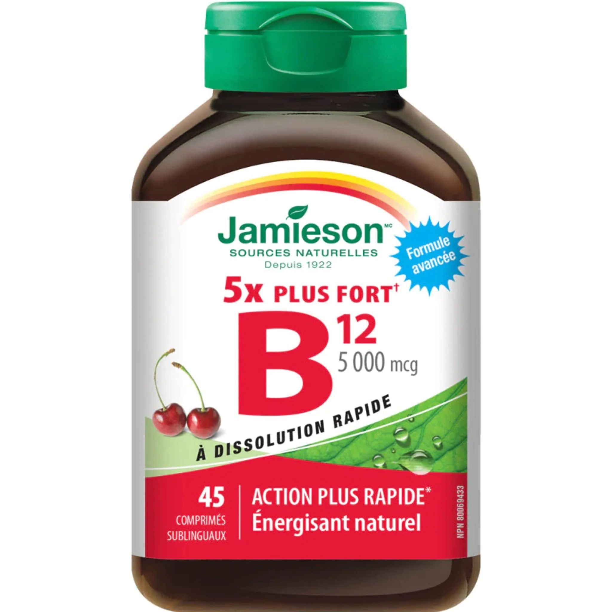 Jamieson Vitamin B12 (Cobalamin), 5000mcg, 45 Sublingual Tablets - Image 2
