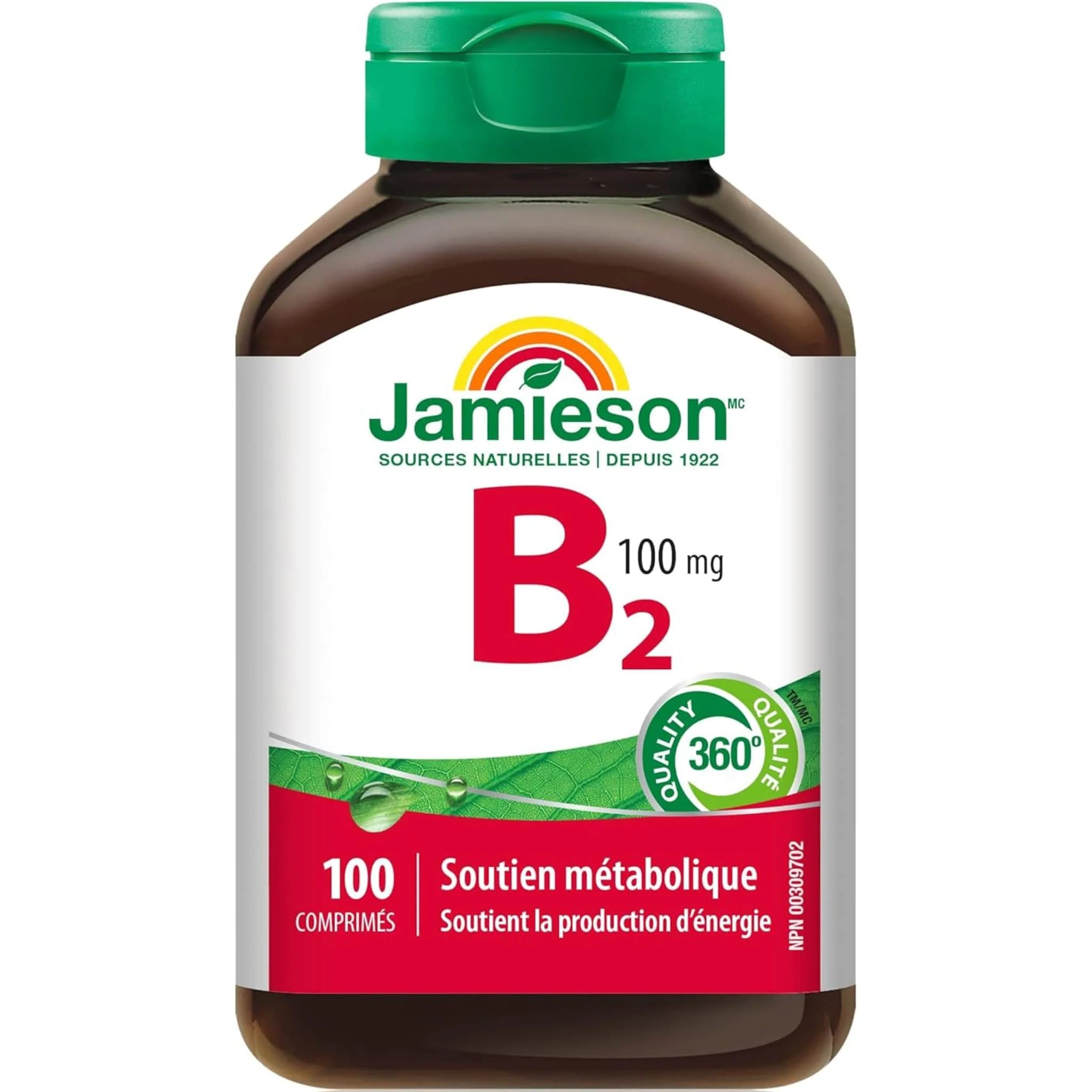 Jamieson Vitamin B2 100mg, Riboflavin, 100 Tablets - Image 2