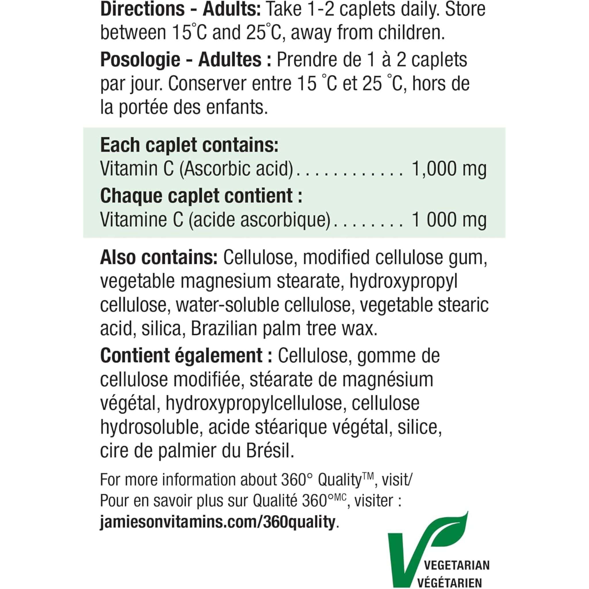 Jamieson Vitamin C 1000mg, 100 Caplets - Image 3