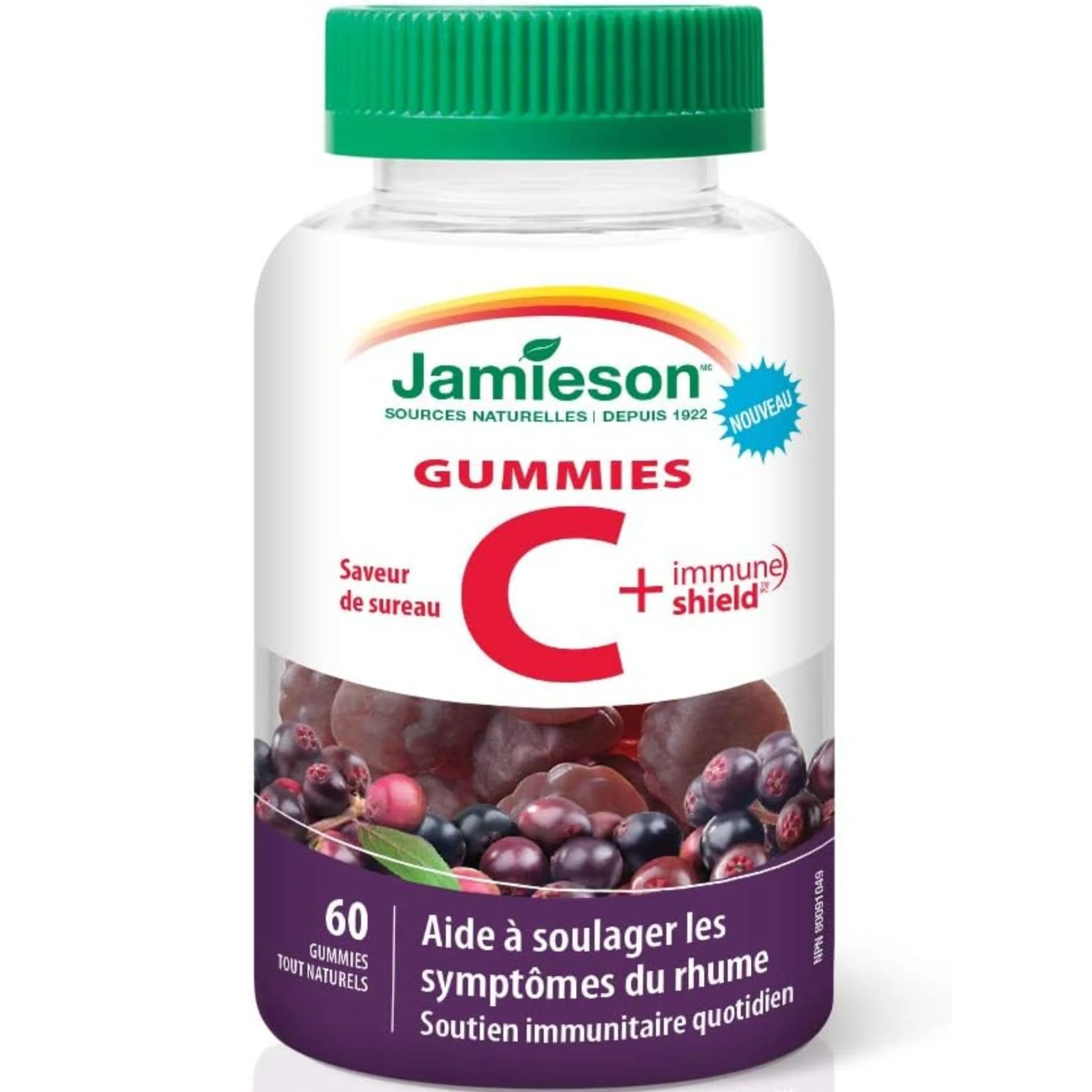 Jamieson Vitamin C + Immune Shield Gummies, Elderberry Flavour, 60 Gummies