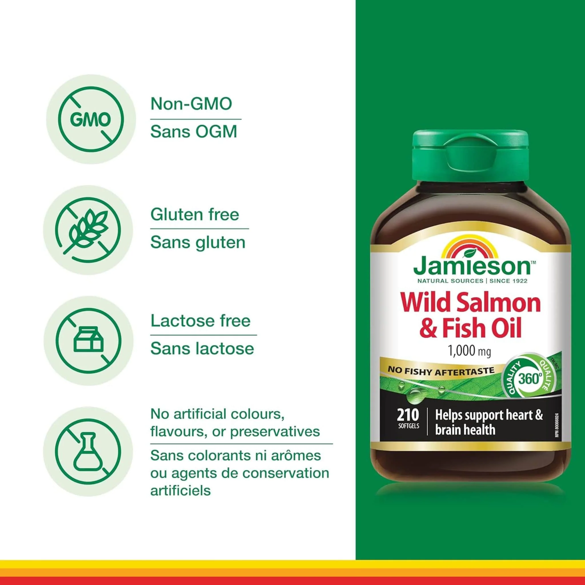 Jamieson Wild Salmon & Fish Oils 1000mg, 210 Softgels - Image 4
