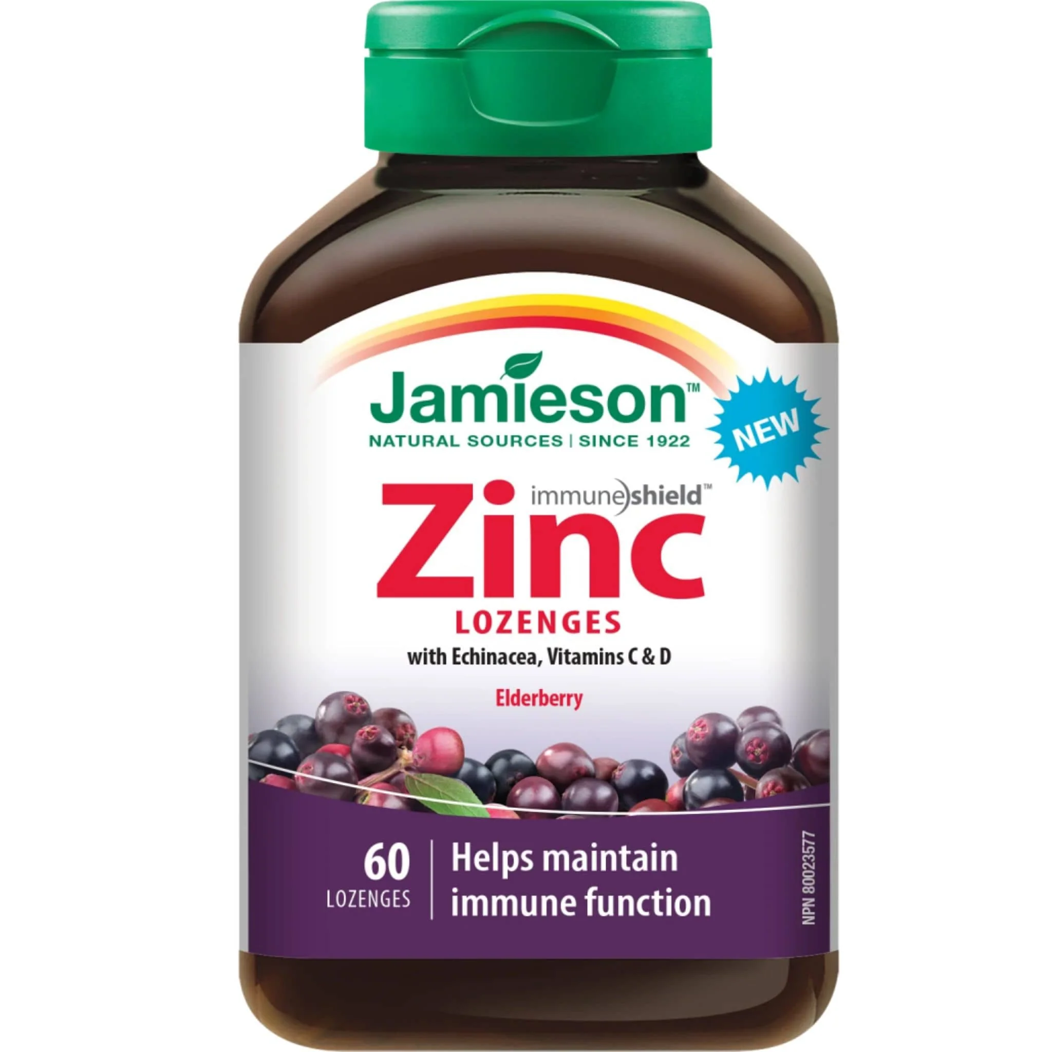 Jamieson Zinc Lozenges with Echinacea, Vitamins C and D, 60 Lozenges - Image 2