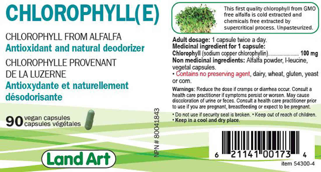 Land Art Chlorophyll 100mg, 90 Capsules - Image 2
