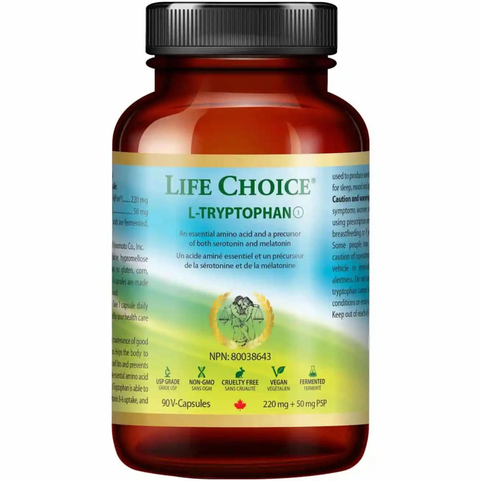 Life Choice L-Tryptophan, 220mg+50mg B-6, 90 V-Capsules