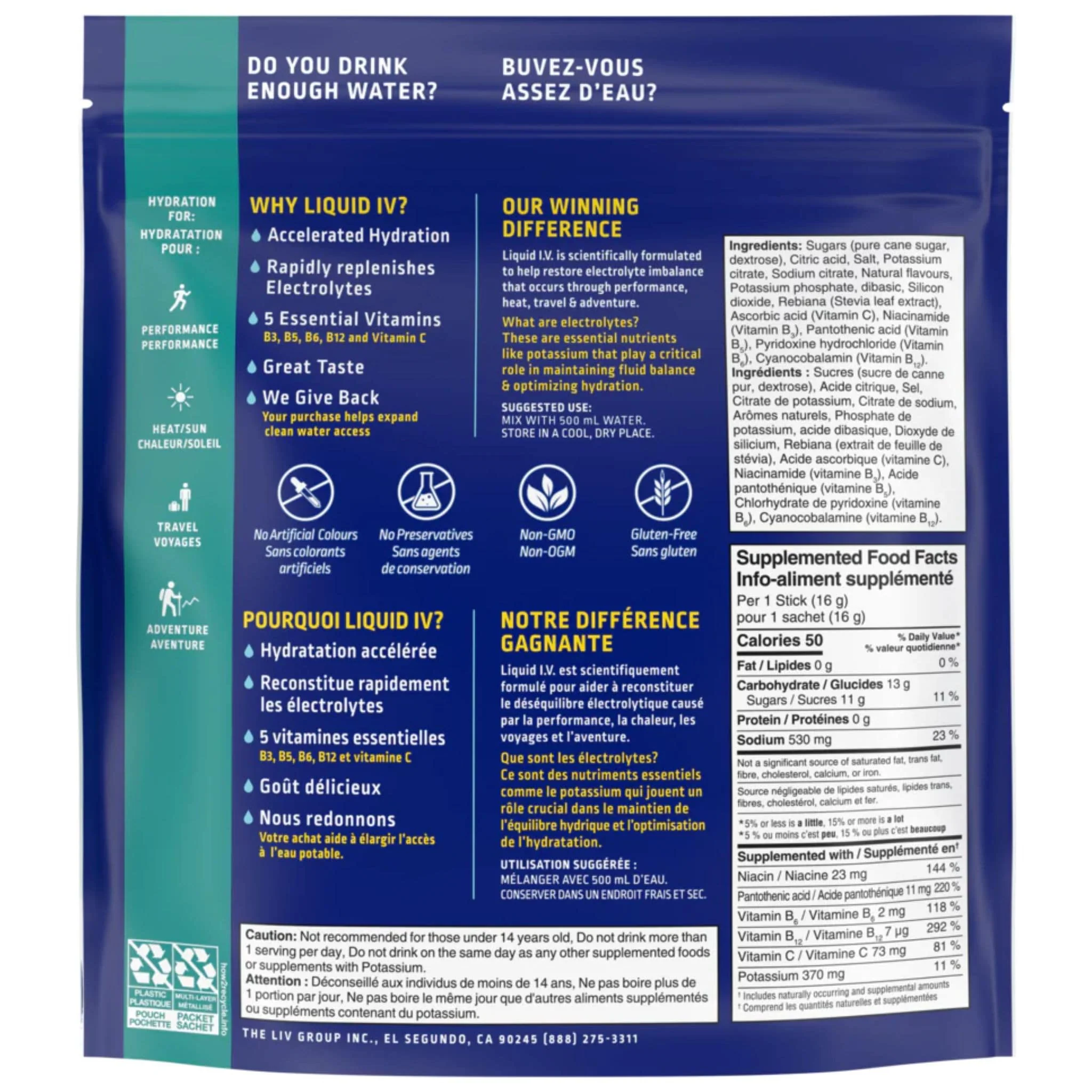 Liquid IV Hydration Multiplier, Electrolyte Drink Mix, 6-16 Stick Packs - Image 13