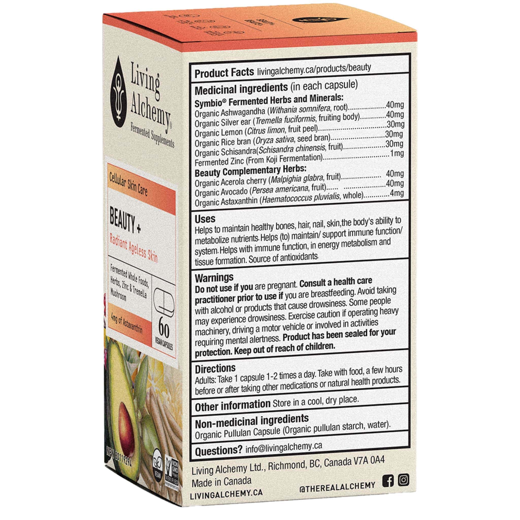 Living Alchemy Beauty Plus, Radiant Ageless Skin, 60 Vegetable Capsules - Image 2