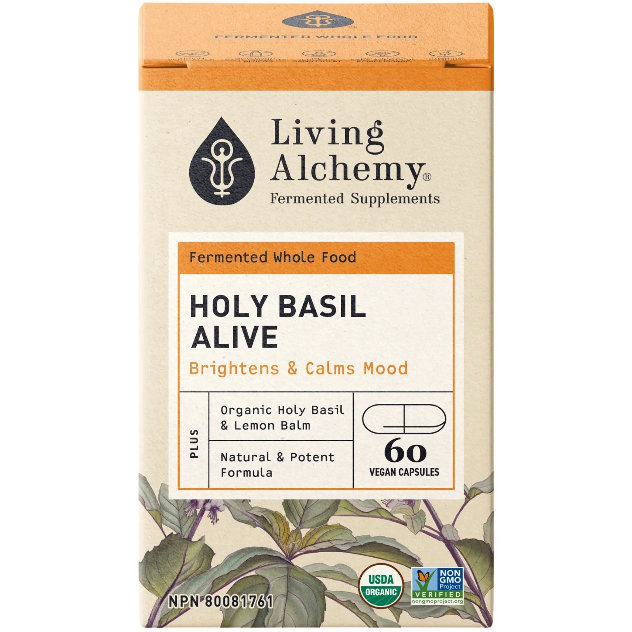 Living Alchemy Holy Basil Alive 133.3mg, Whole Food Holy Basil, 60 Capsules - Image 4