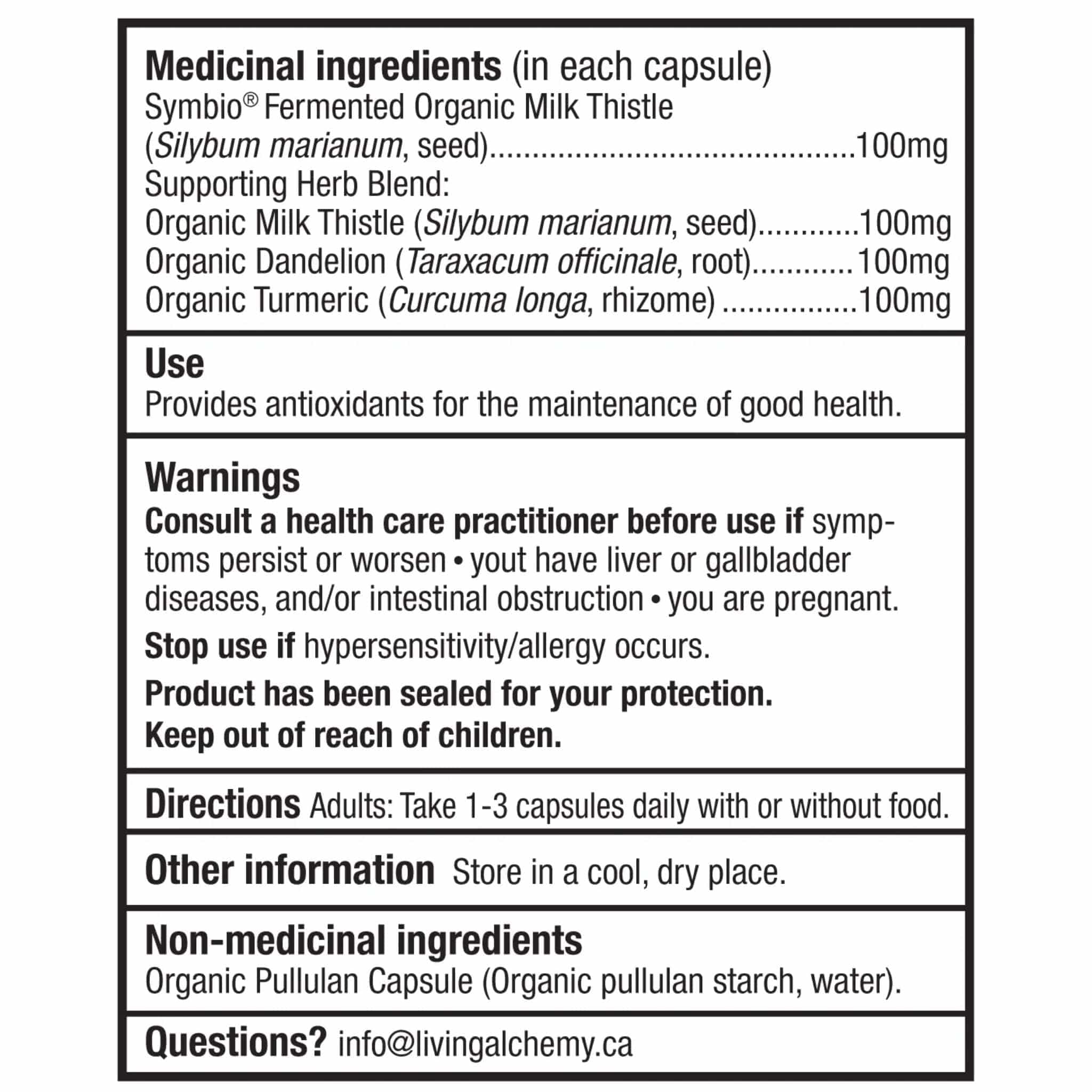 Living Alchemy Milk Thistle Alive 100mg, Fermented Milk Thistle Capsules - Image 4