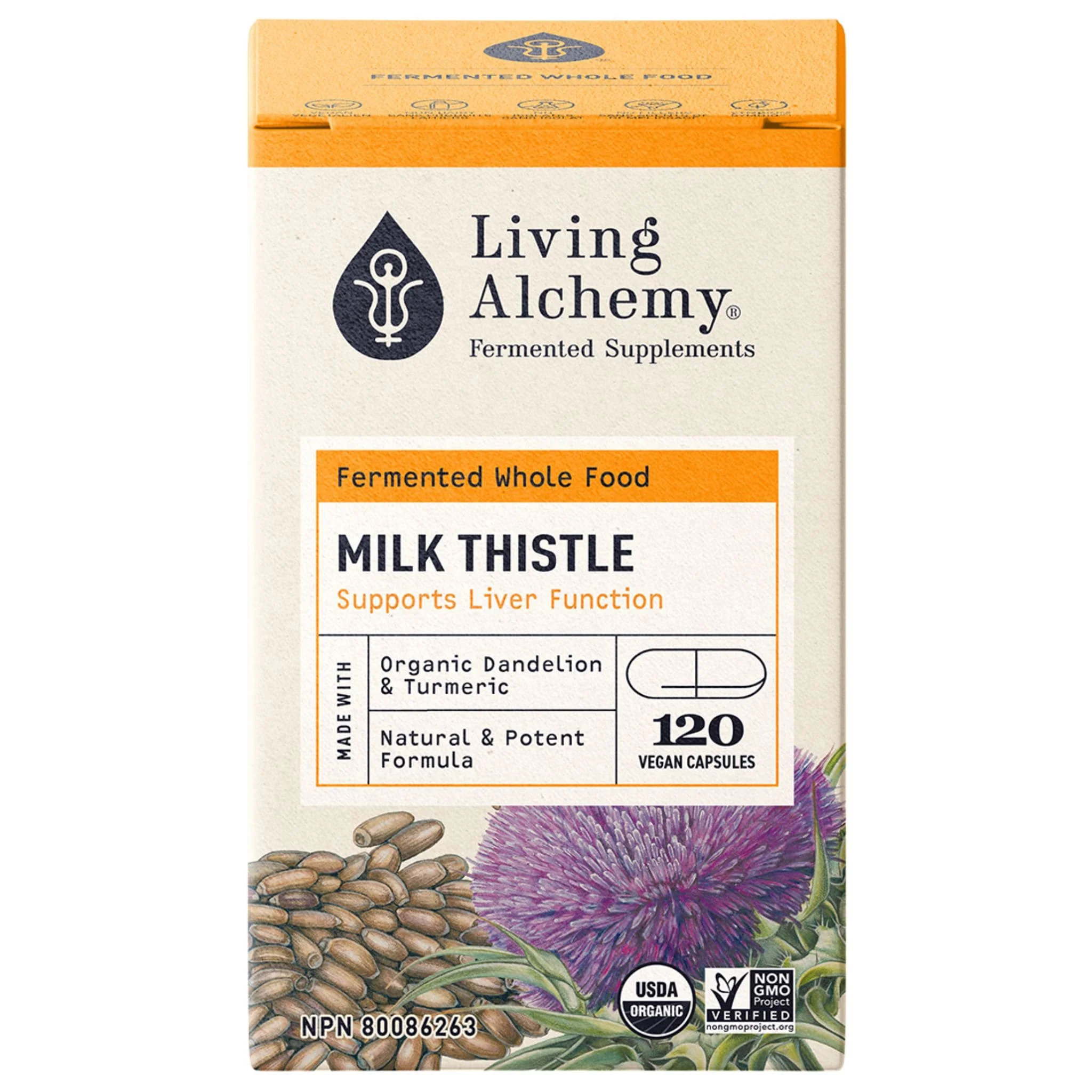 Living Alchemy Milk Thistle Alive 100mg, Fermented Milk Thistle Capsules - Image 5