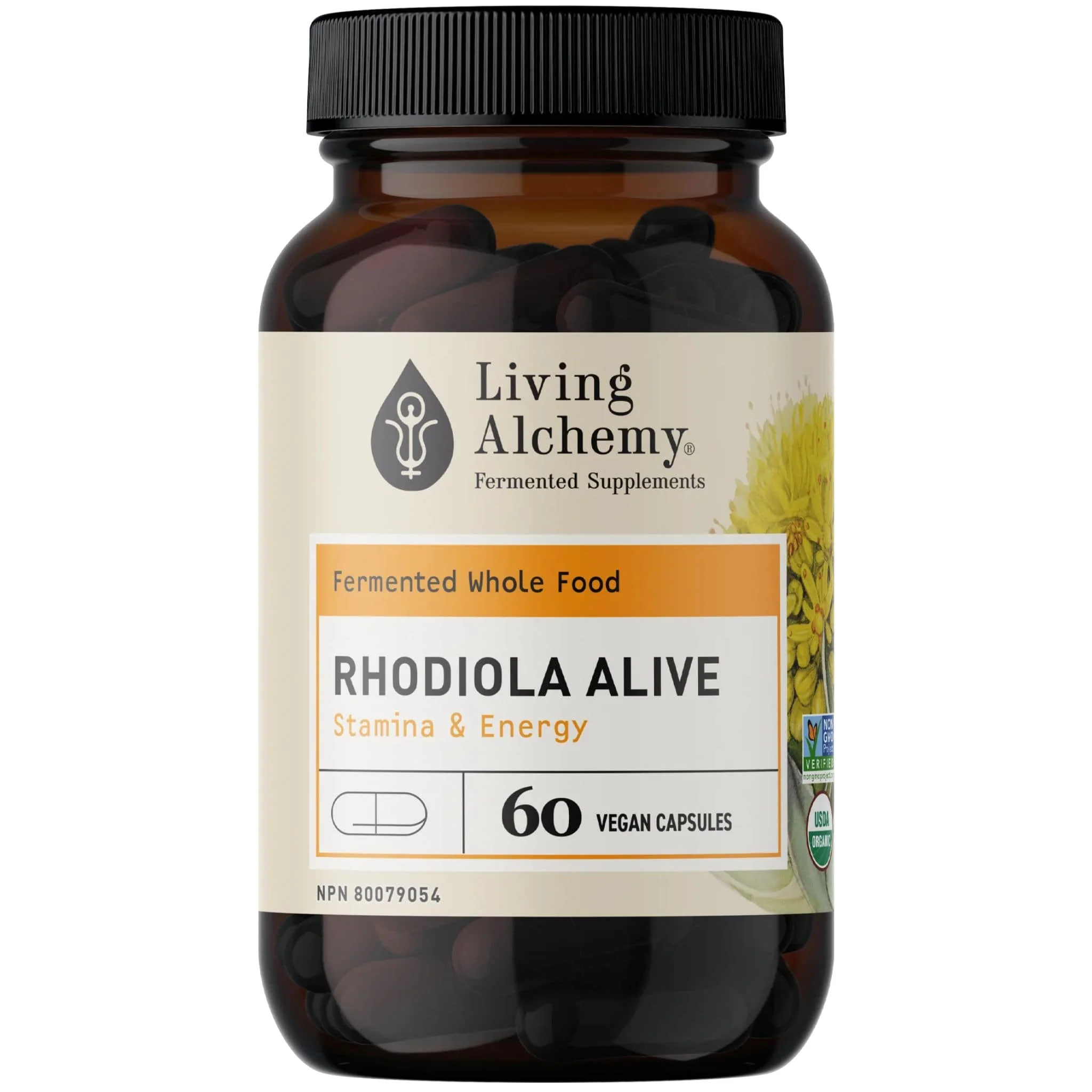 Living Alchemy Rhodiola Alive 100mg, Fermented Organic Rhodiola, 60 Capsules - Image 2