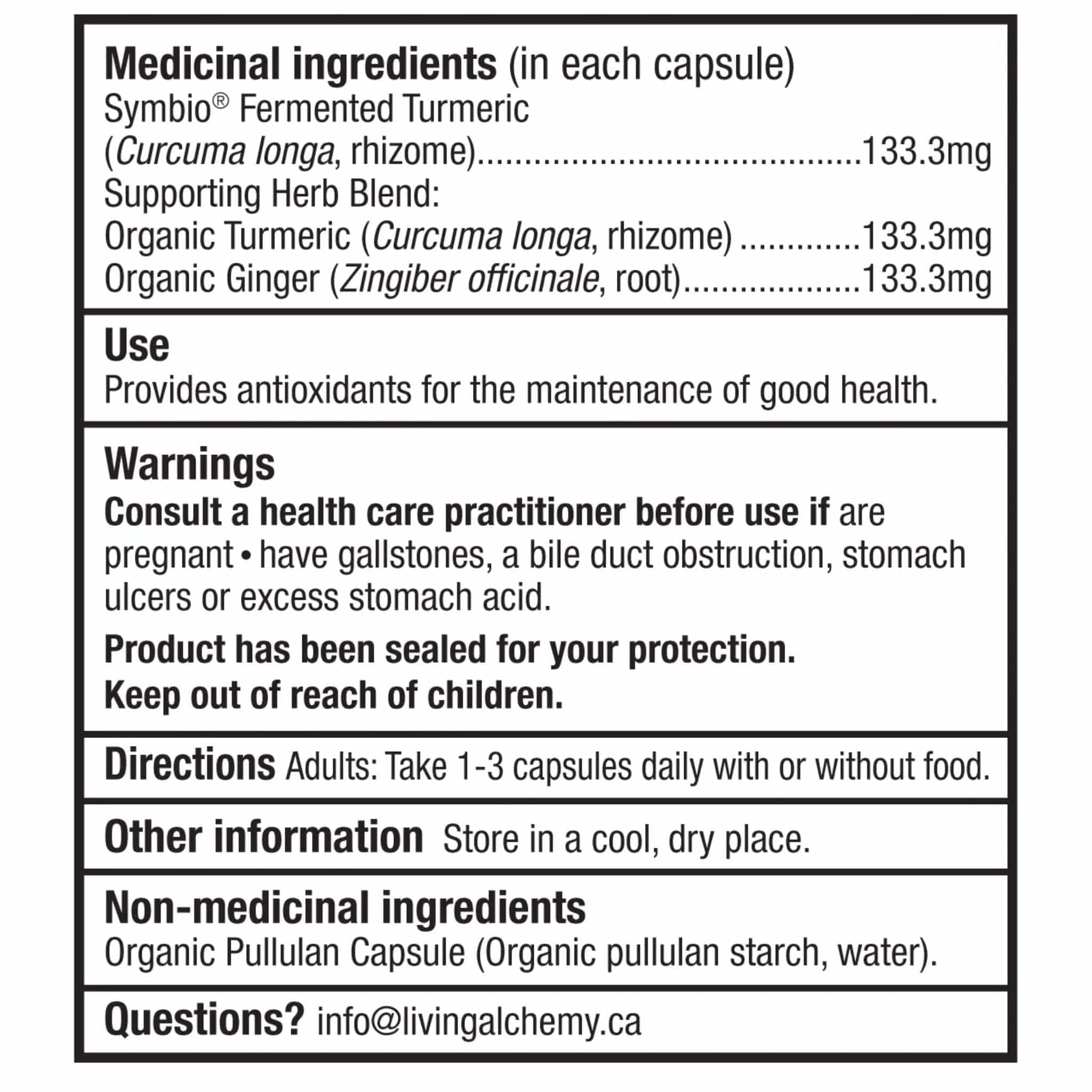 Living Alchemy Turmeric Alive 133.3mg, Fermented Organic Turmeric with Ginger - Image 2