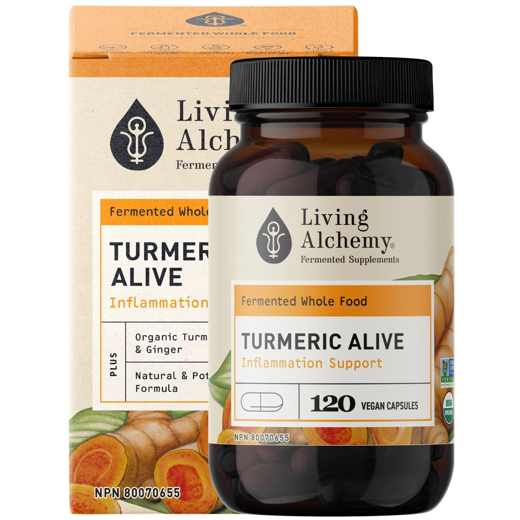 Living Alchemy Turmeric Alive 133.3mg, Fermented Organic Turmeric with Ginger - Image 3