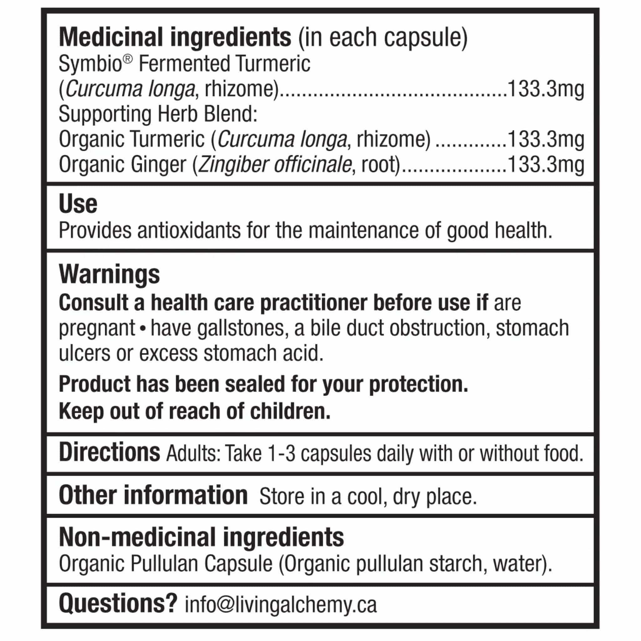 Living Alchemy Turmeric Alive 133.3mg, Fermented Organic Turmeric with Ginger - Image 4