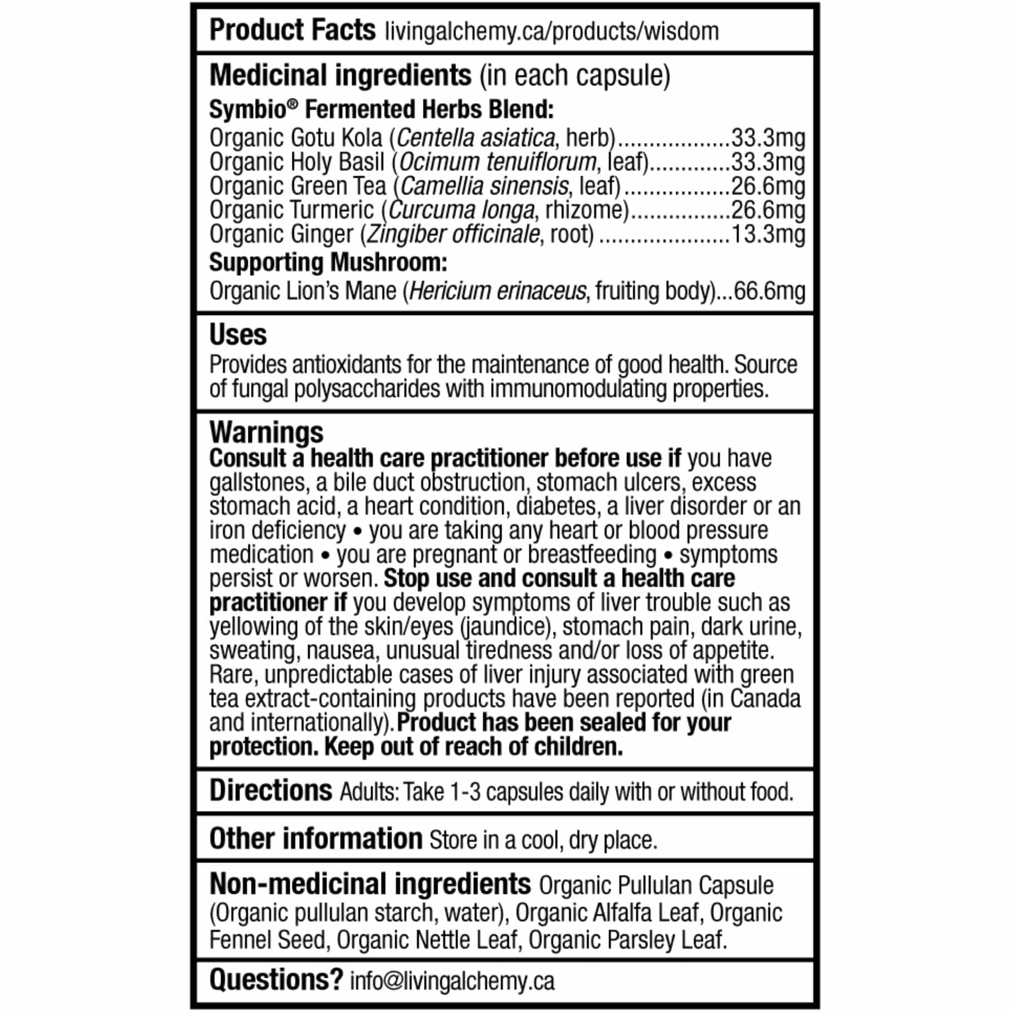 Living Alchemy Wisdom, Cognitive Support, 60 Capsules - Image 4