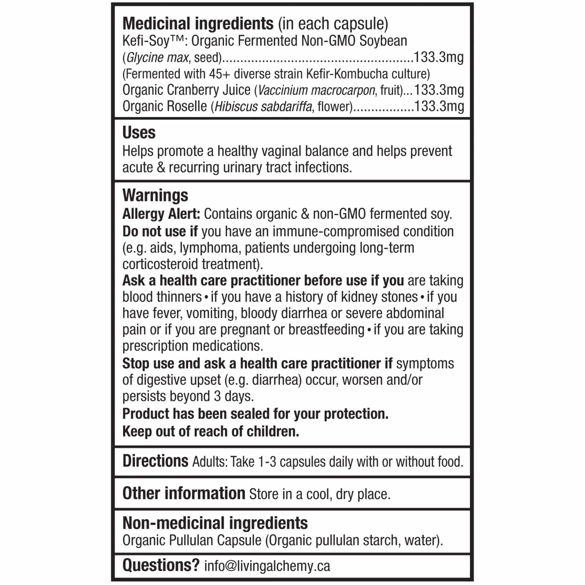 Living Alchemy Your Flora Woman, Vaginal & UT Balance, Probiotics, Prebiotics and Enzymes, 60 Capsules - Image 3