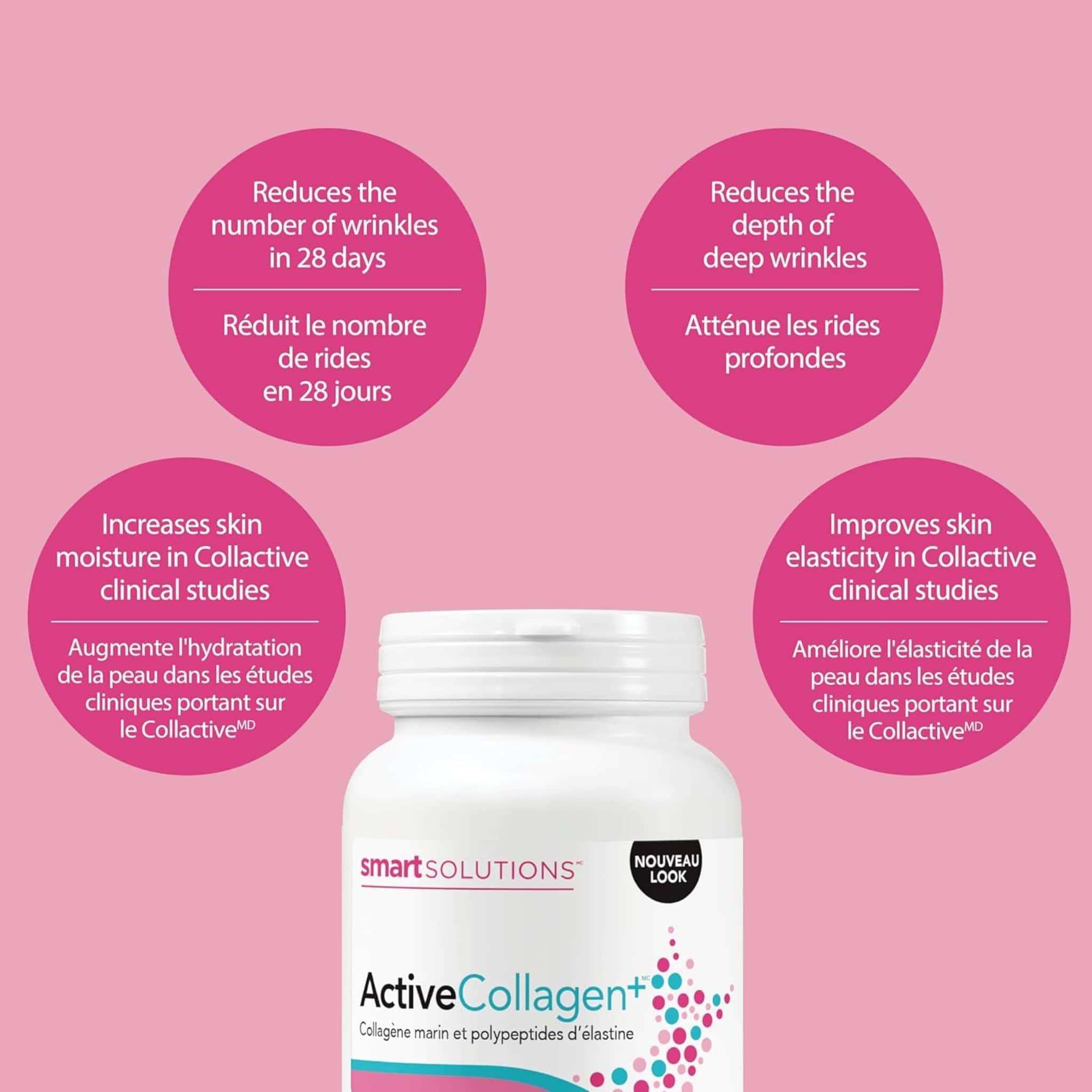 Smart Solutions Active Collagen, Reduces Wrinkles Within 28 Days, 120 Vegetarian Capsules - Image 5