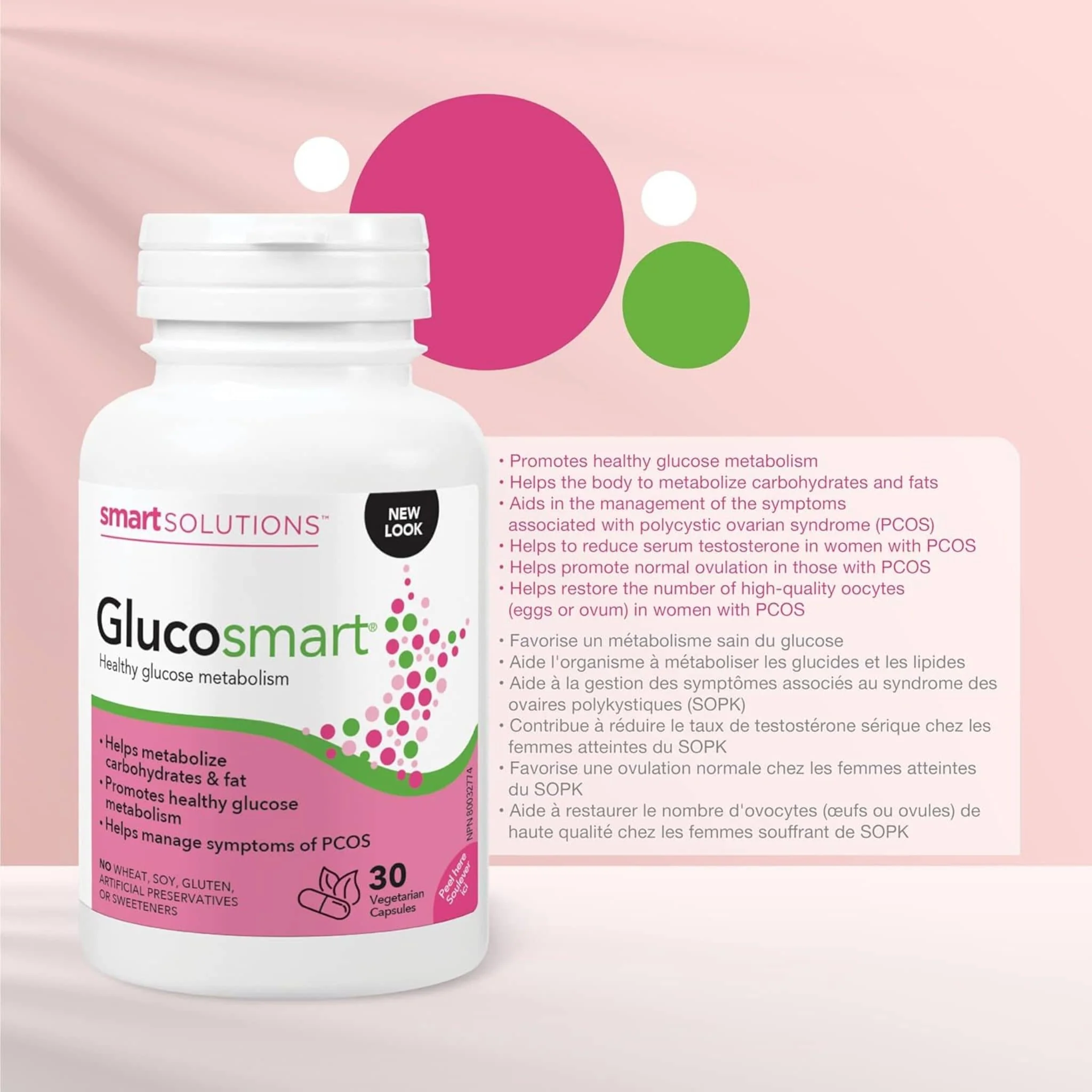 Smart Solutions Glucosmart, PCOS support, Healthy Glucose Metabolism, Supports Normal Ovulation - Image 4