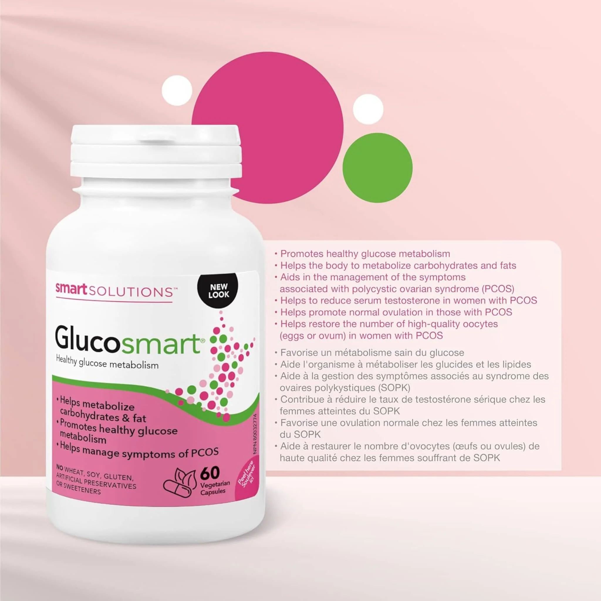Smart Solutions Glucosmart, PCOS support, Healthy Glucose Metabolism, Supports Normal Ovulation - Image 9