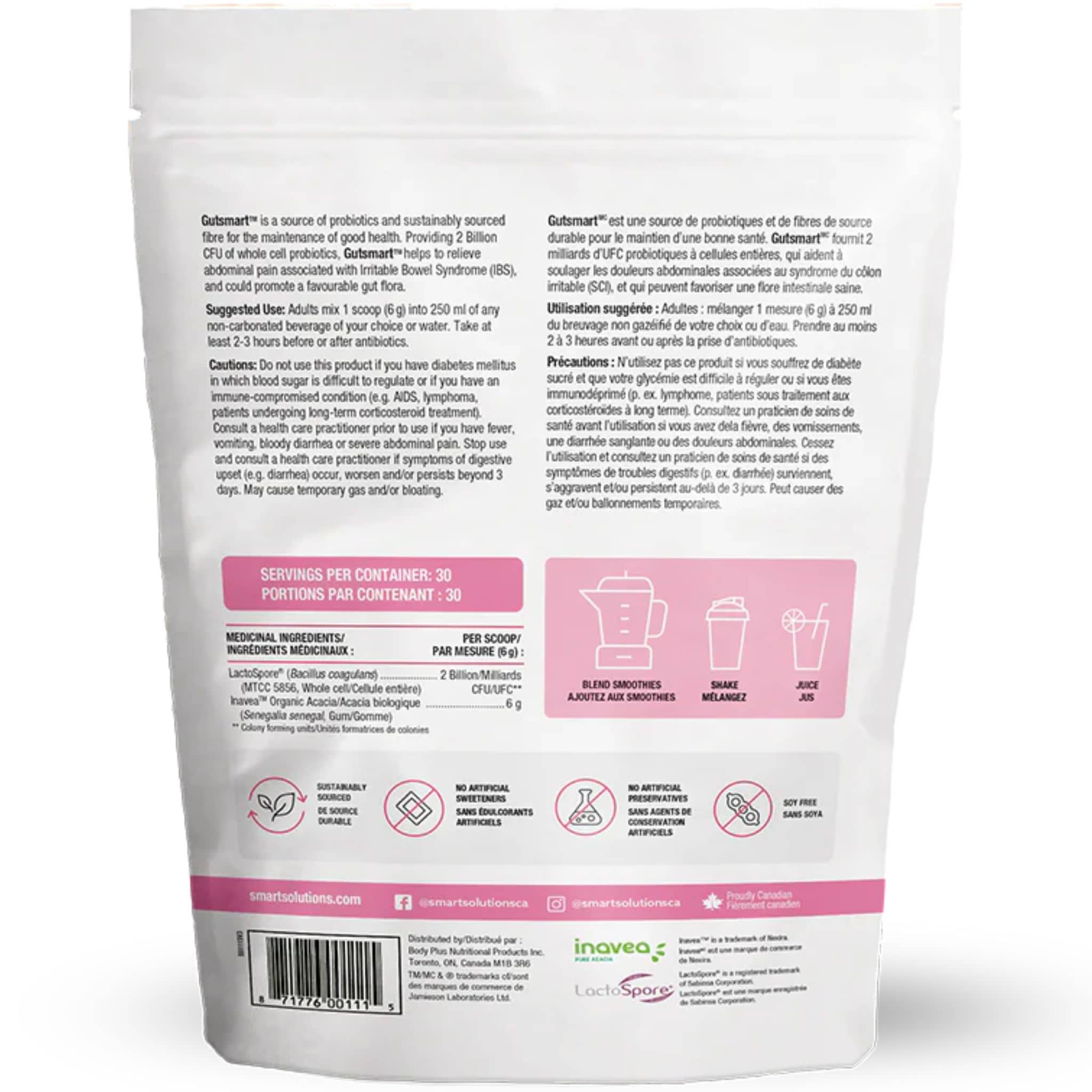 Smart Solutions Gutsmart Prebiotic and Probiotic Powder, Unflavoured, 180g - Image 2