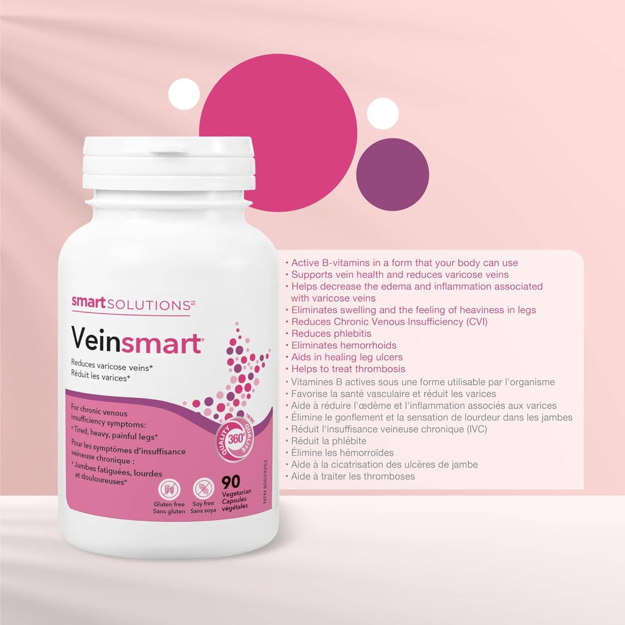Smart Solutions Veinsmart, Reduce varicose veins, 90 Vegetarian Capsules (Formerly Lorna Vanderhaeghe) - Image 5