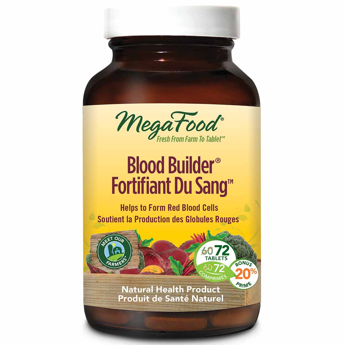 MegaFood Blood Builder, Whole Food Iron Supplement, Helps Form Red Blood Cells - Image 2