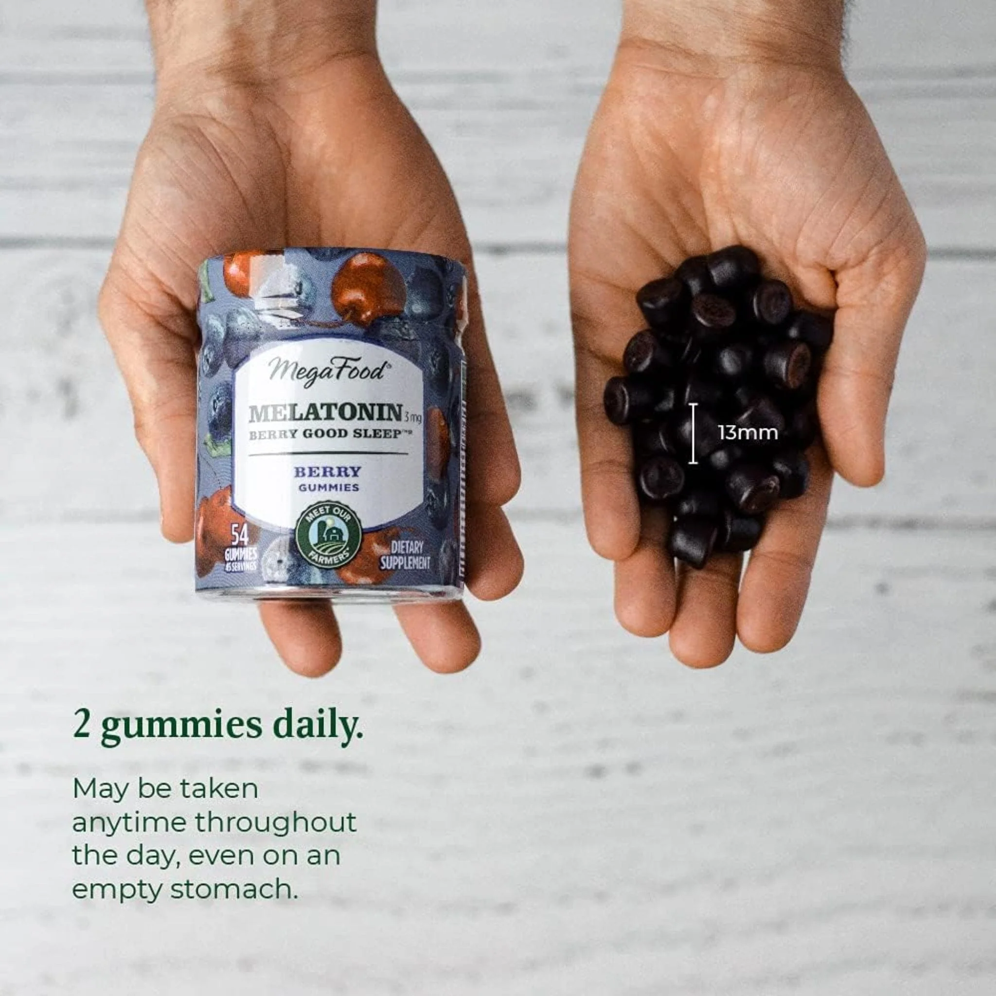 MegaFood Melatonin Gummies, 3mg, Berry Good Sleep, 54 Gummies - Image 4