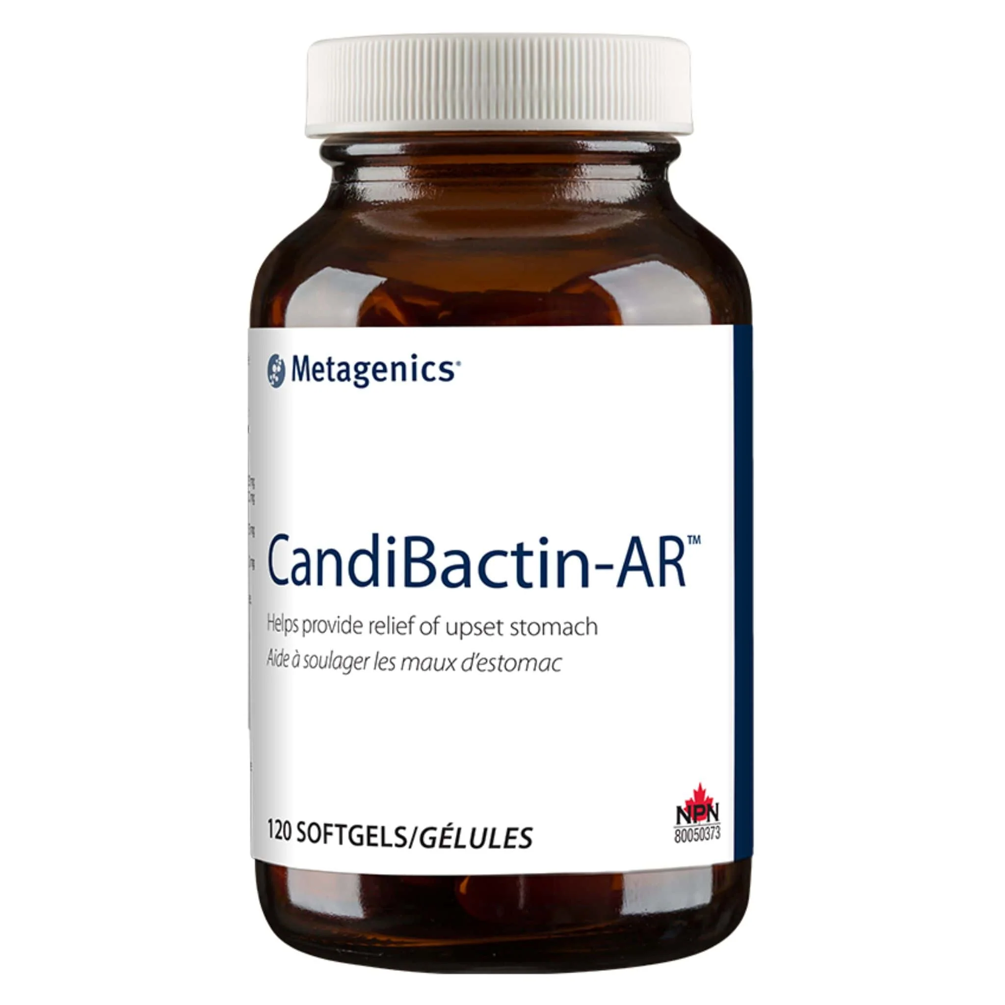 Metagenics Candibactin-AR, Relief for Upset Stomach, 60-120 Softgels - Image 3