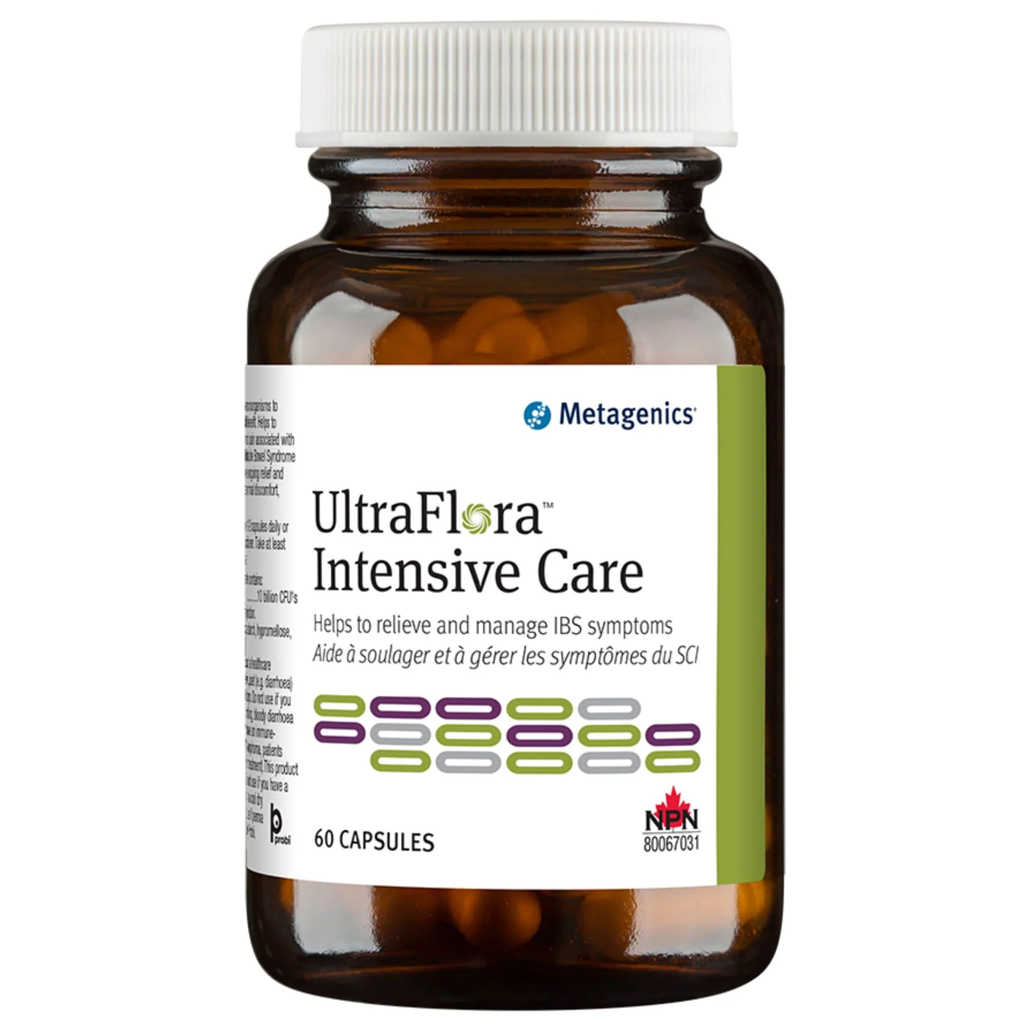 Metagenics UltraFlora Intensive Care, Helps Relieve Gas, Bloating and IBS Symptoms, 60 Capsules CLEARANCE 25% Off Exp 8/27 Final Sale
