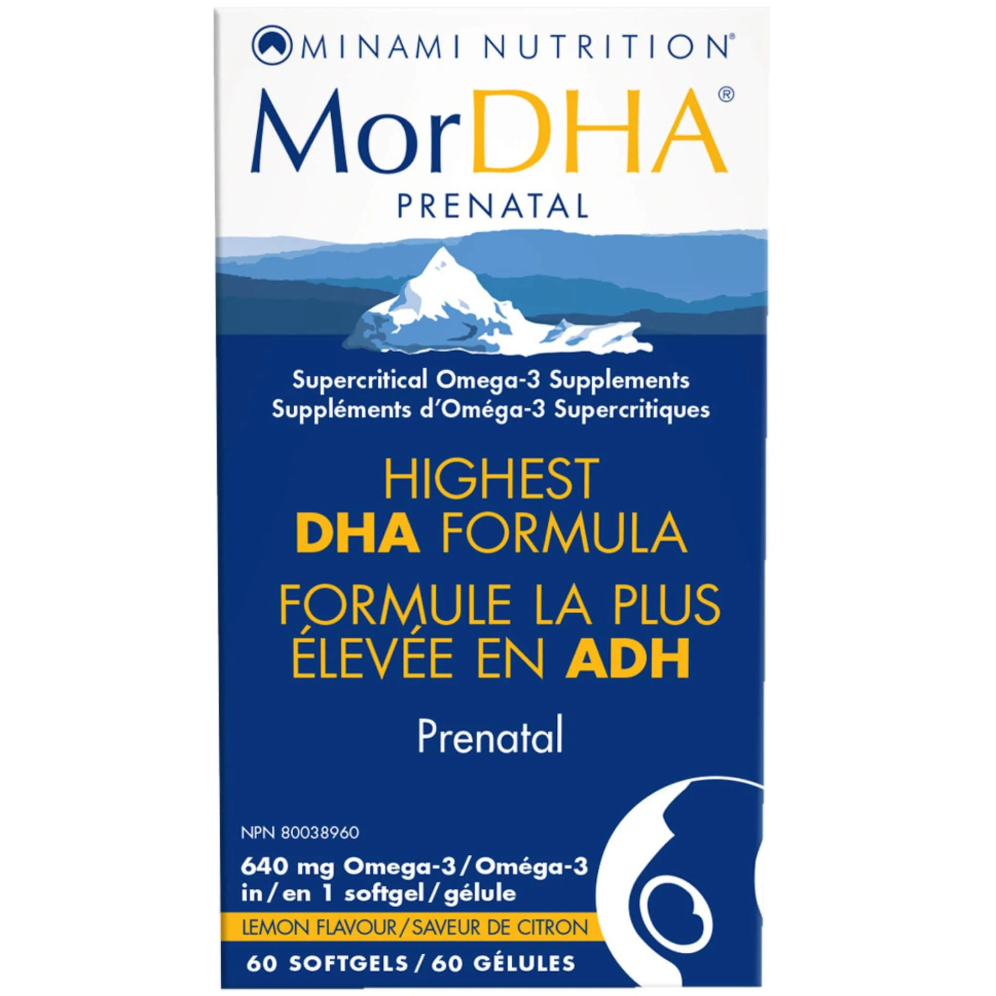 Minami MorDHA Prenatal Fish Oil, High in DHA 480mg EPA 104mg, 60 Softgels