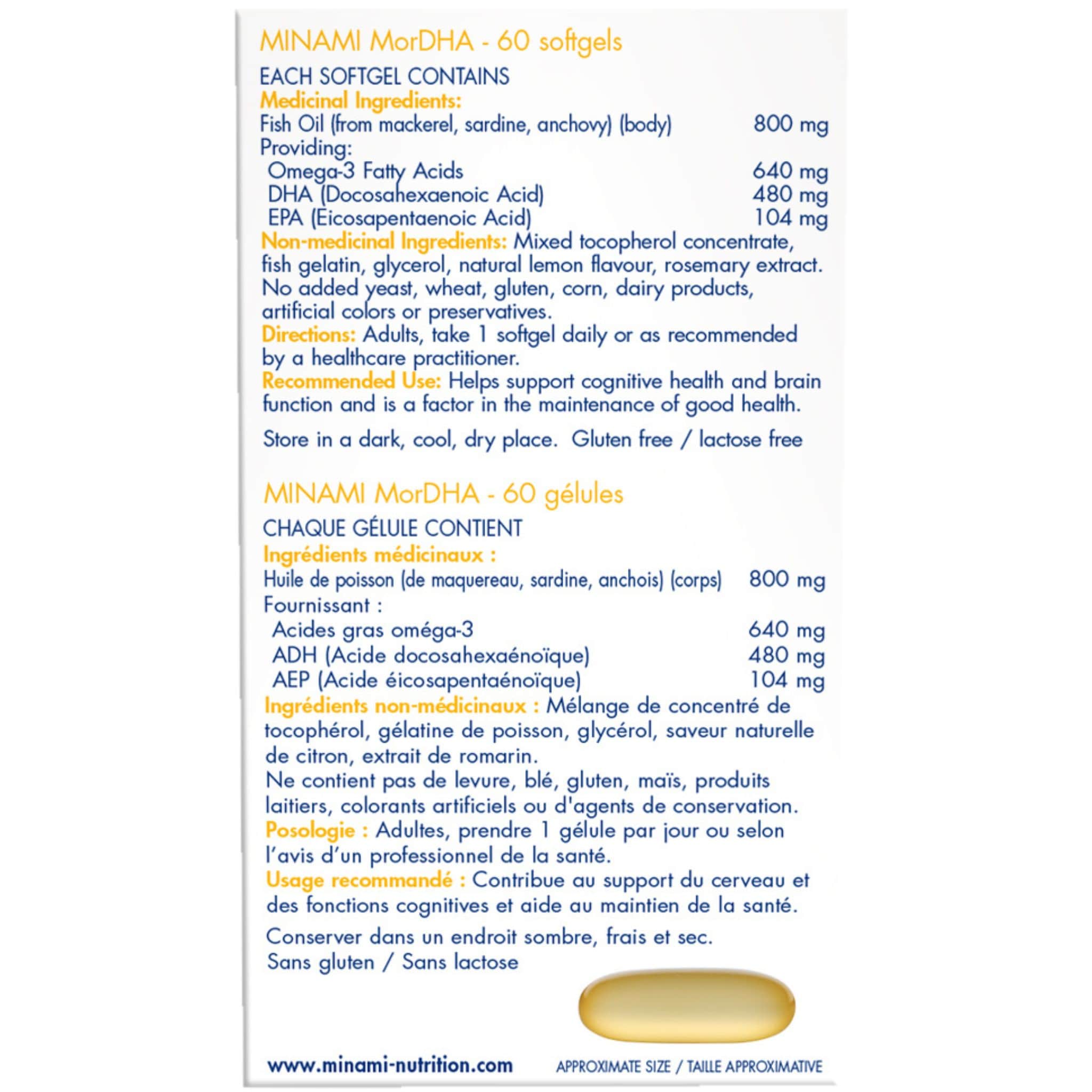 Minami MorDHA Prenatal Fish Oil, High in DHA 480mg EPA 104mg, 60 Softgels - Image 2