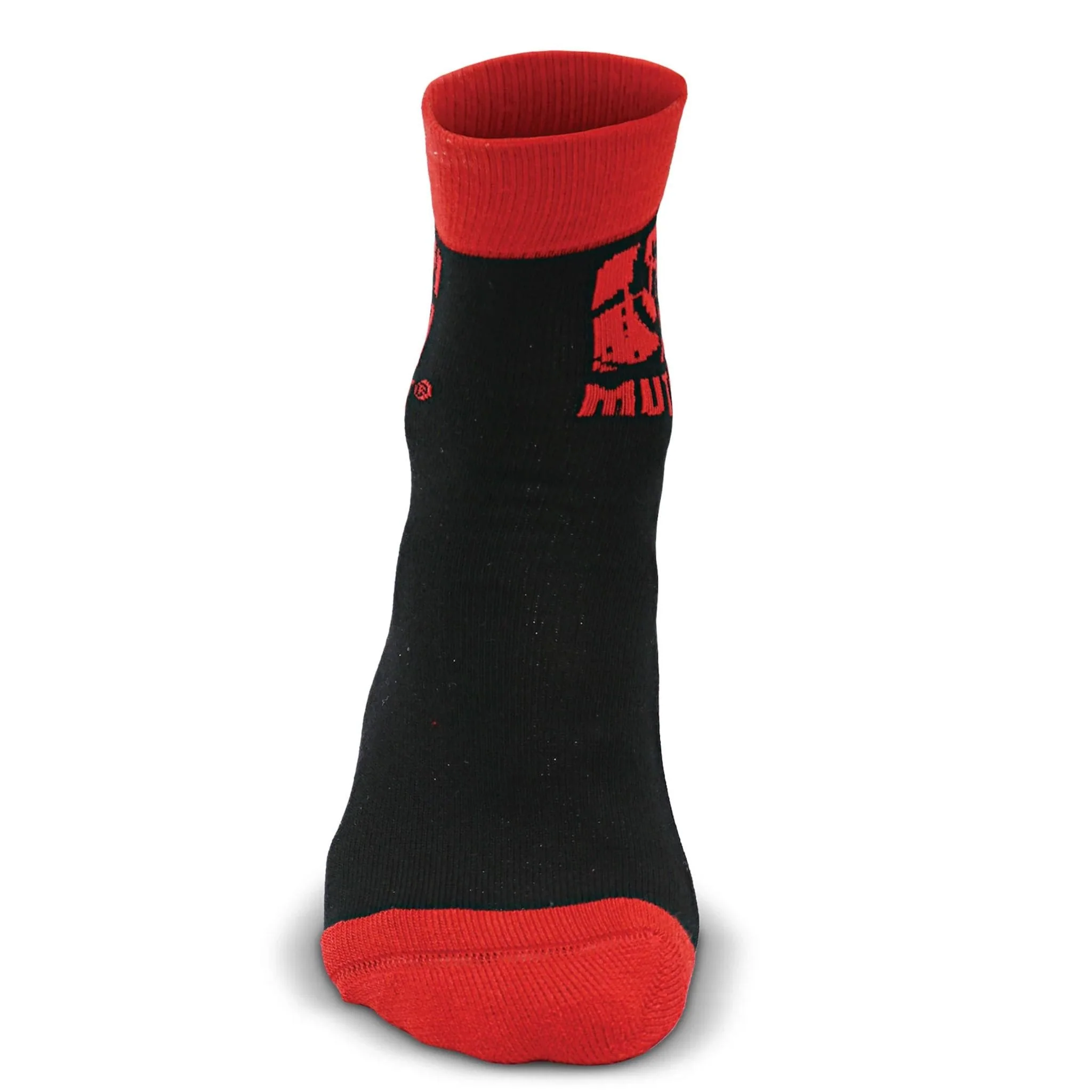 Mutant Quarter Length Gym Socks, Red & Black, Leave Humanity Behind - Image 3