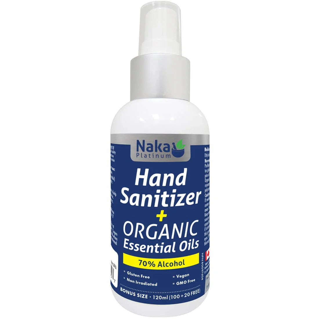 Naka Hand Sanitizer + Organic Essential Oils (70% alcohol) - Image 2