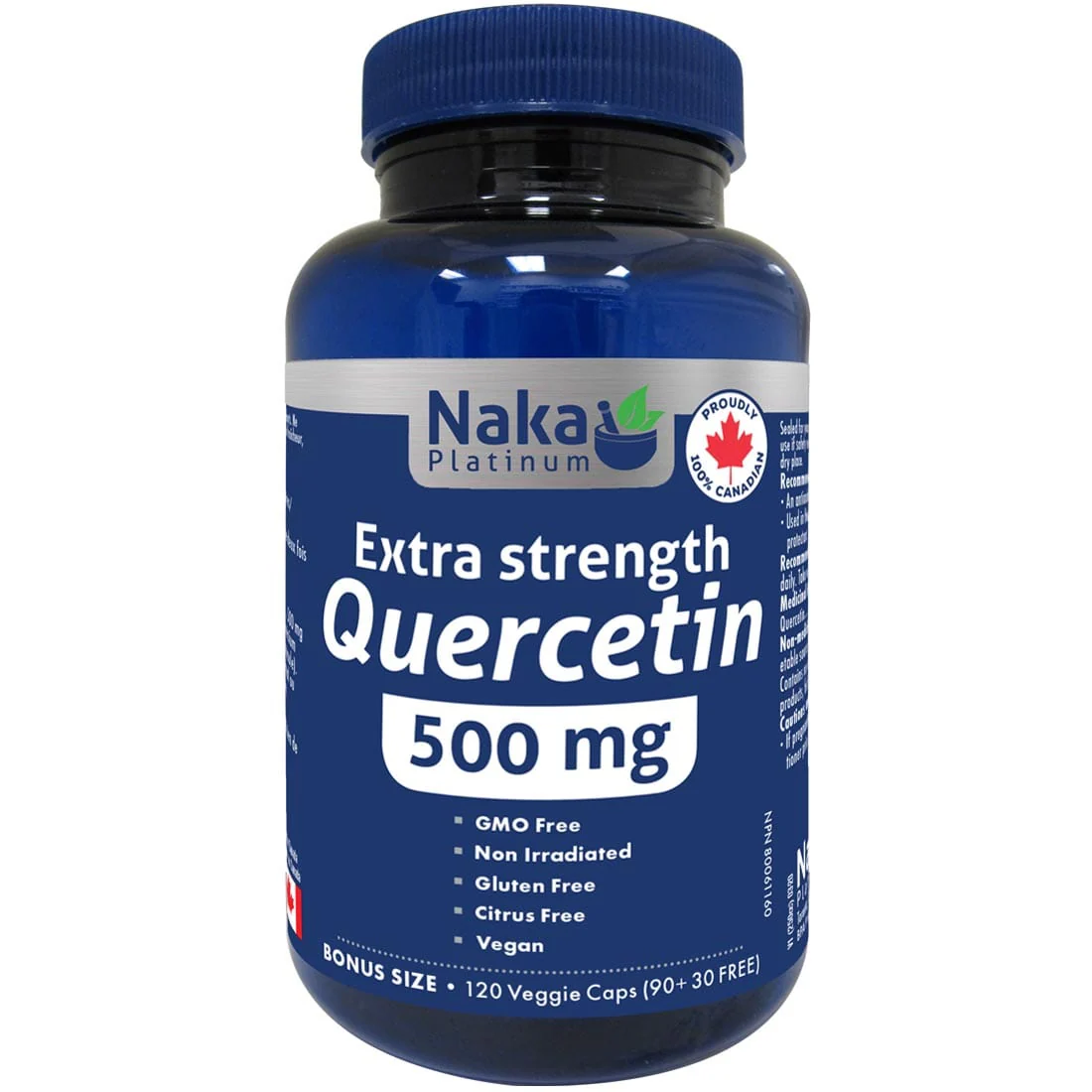 Naka Herbs Platinum Extra Strength Quercetin 500mg, 60-120 Vegetable Capsules