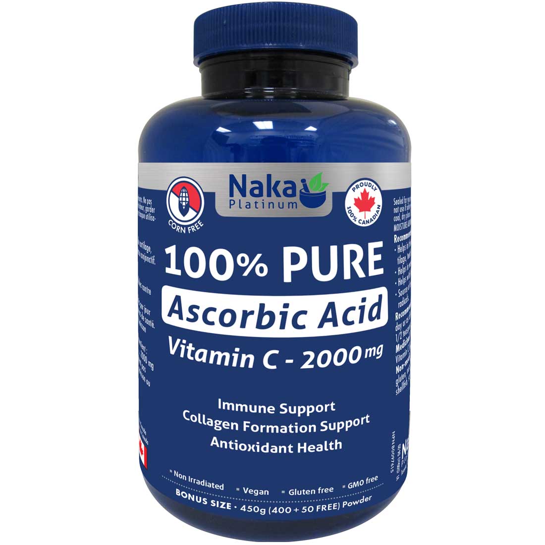 Naka Herbs Platinum (100% Pure Ascorbic Acid) Vitamin C 2000mg, 450g - Image 2