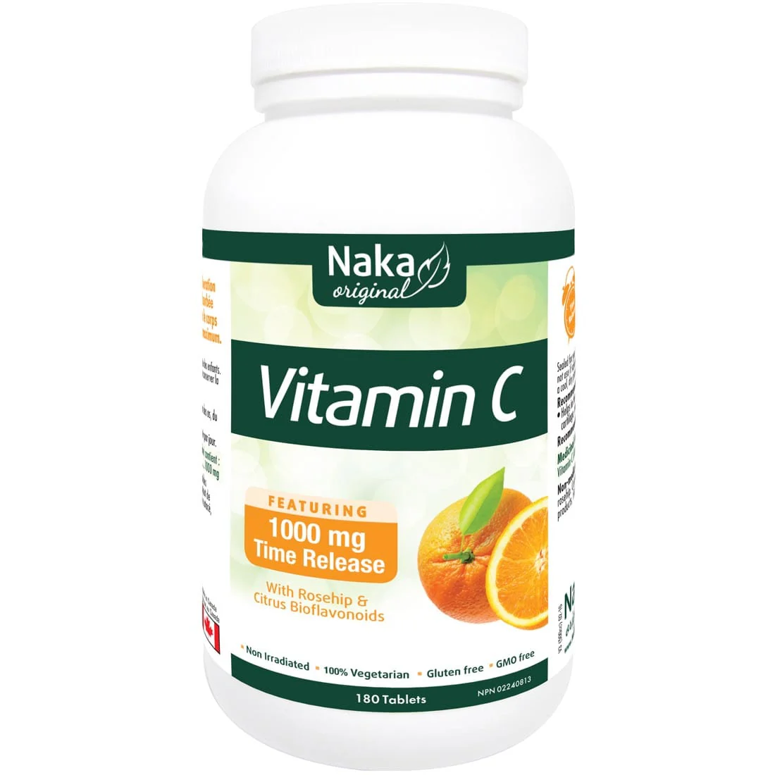 Naka Herbs Vitamin C 1000mg Timed Release with Rosehips & Citrus Bioflavonoids, 180 Timed ReleaseTablets
