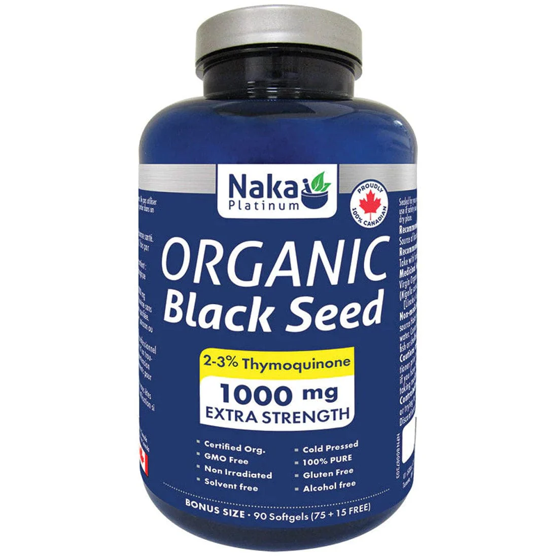 Naka Organic Black Seed 1000mg, 90 Softgels